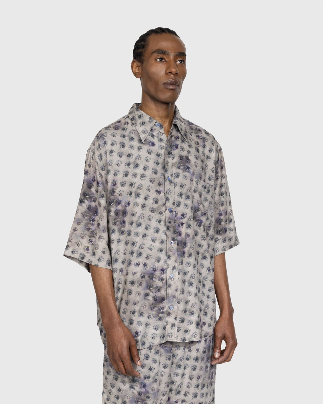 Acne Studios – Short-Sleeve Button-Up Shirt Grey - Shirts - Grey - Image 3