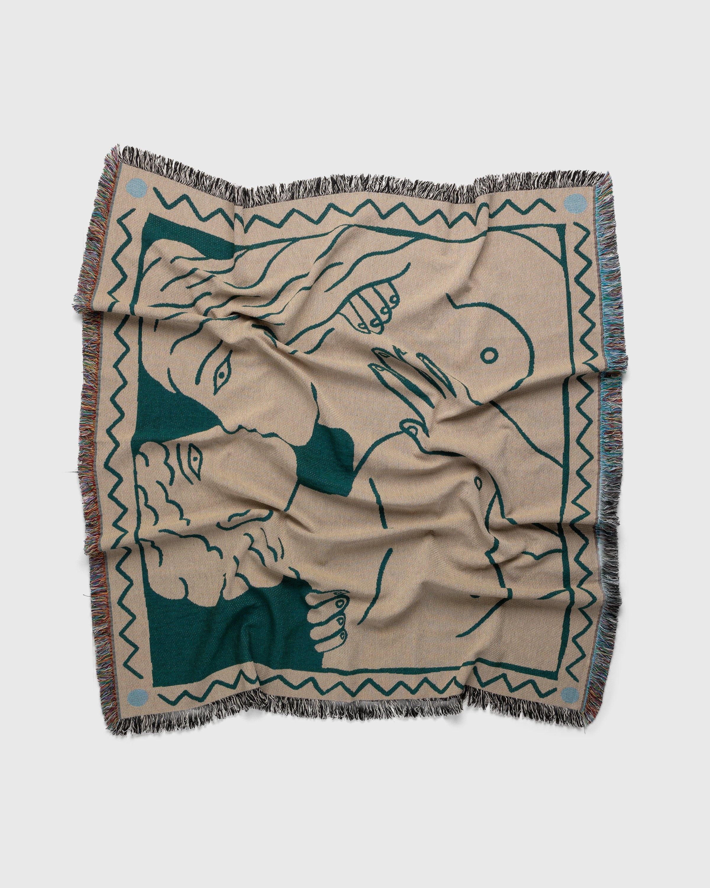 Carne Bollente – Love Is Hole You Needs Blanket Blue - Scarves - Yellow - Image 1
