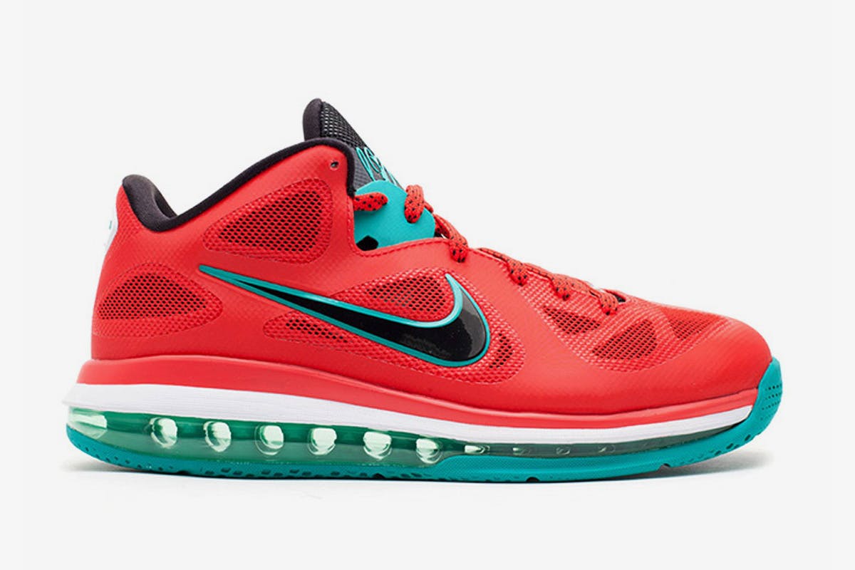 red green and black Nike LeBron 9