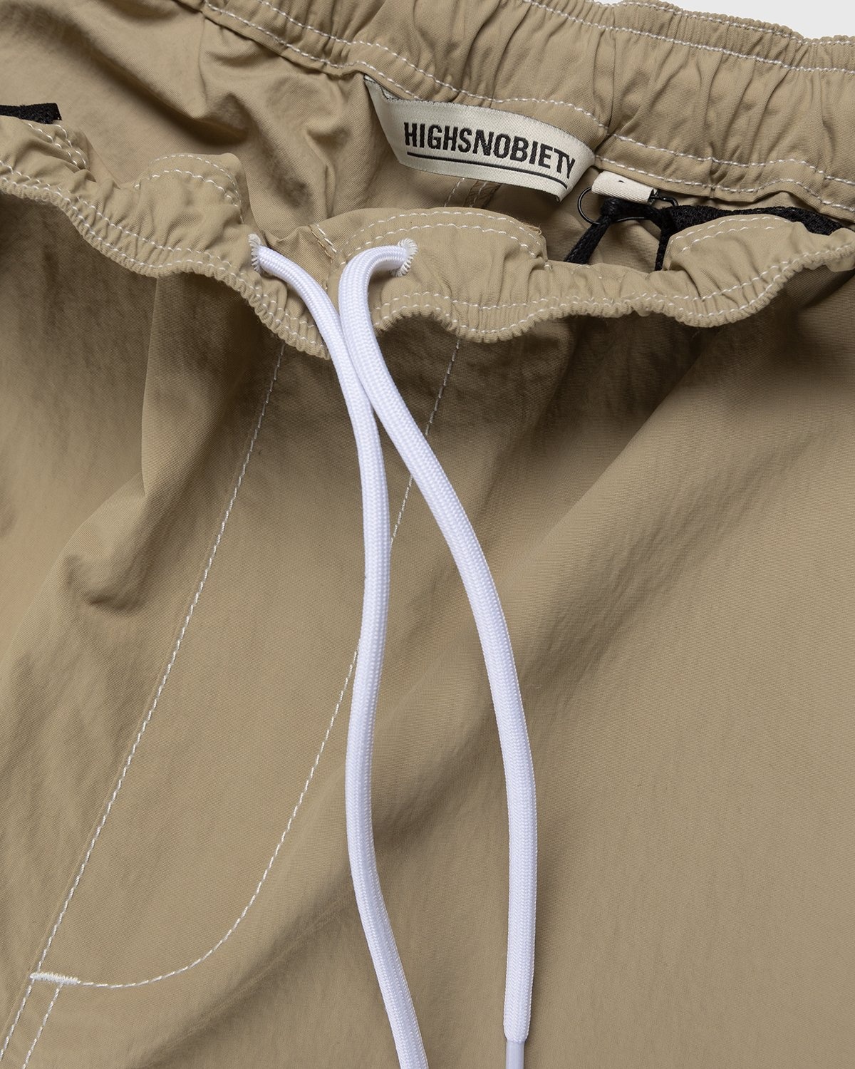 Highsnobiety – Contrast Brushed Nylon Elastic Pants Beige - Pants - Beige - Image 5