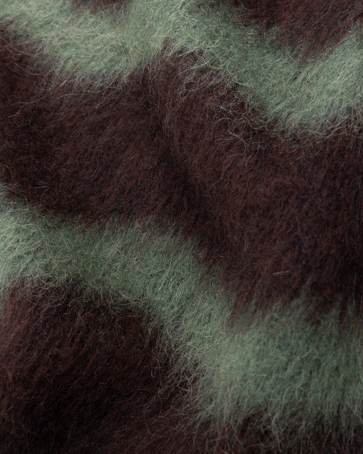 Acne Studios – Striped Fuzzy Sweater Brown/Military Green - Crewnecks - Brown - Image 5
