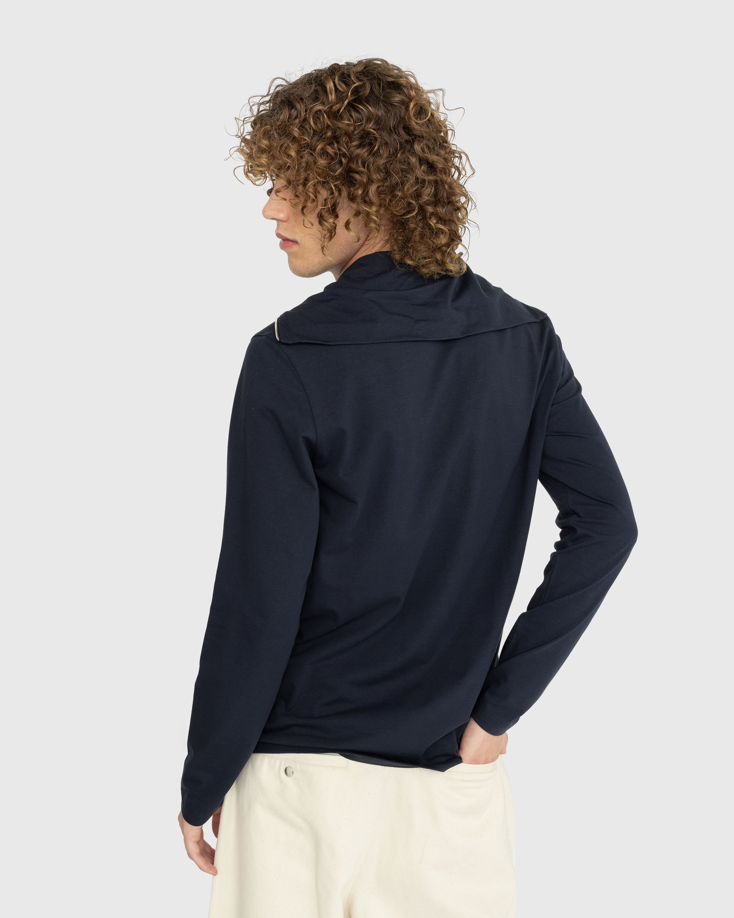 Jil Sander – Zip-Up Long-Sleeve Dark Navy - Tops - Blue - Image 3