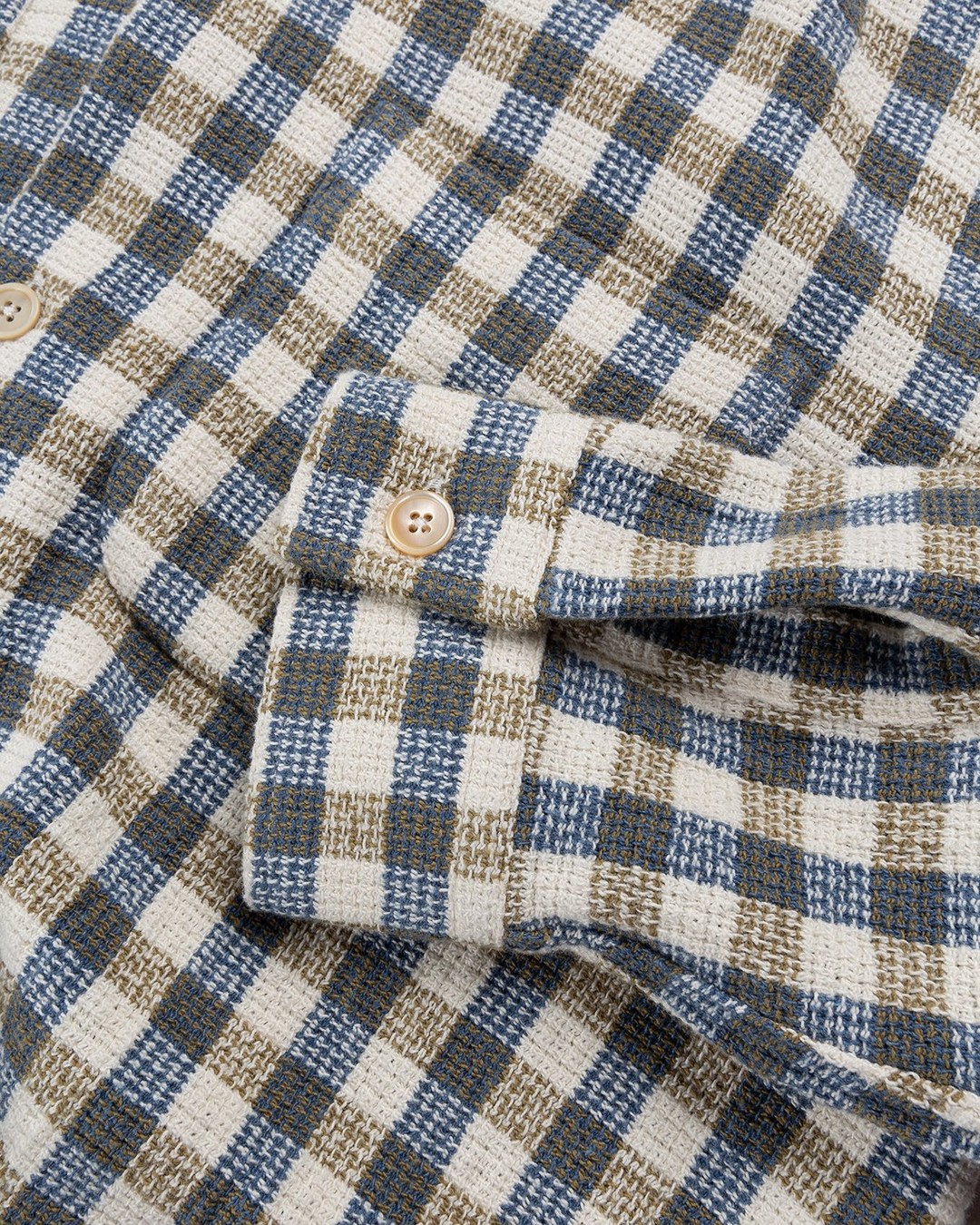 Our Legacy – Heusen Shirt Light Blue/Olive Summer Check - Shirts - Blue - Image 5