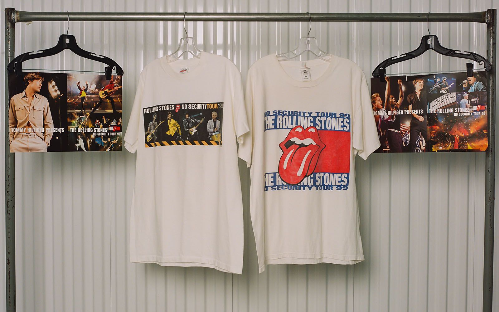 (Left, right) Designed to look like concert posters, the ad campaigns featured models wearing Tommy Hilfiger product with bands playing live. (Center) Tommy Hilfiger sponsored the Rolling Stones “No Security” tour in 1999, part of Tommy’s 'Year of Music' in which he also sponsored several other concert tours.