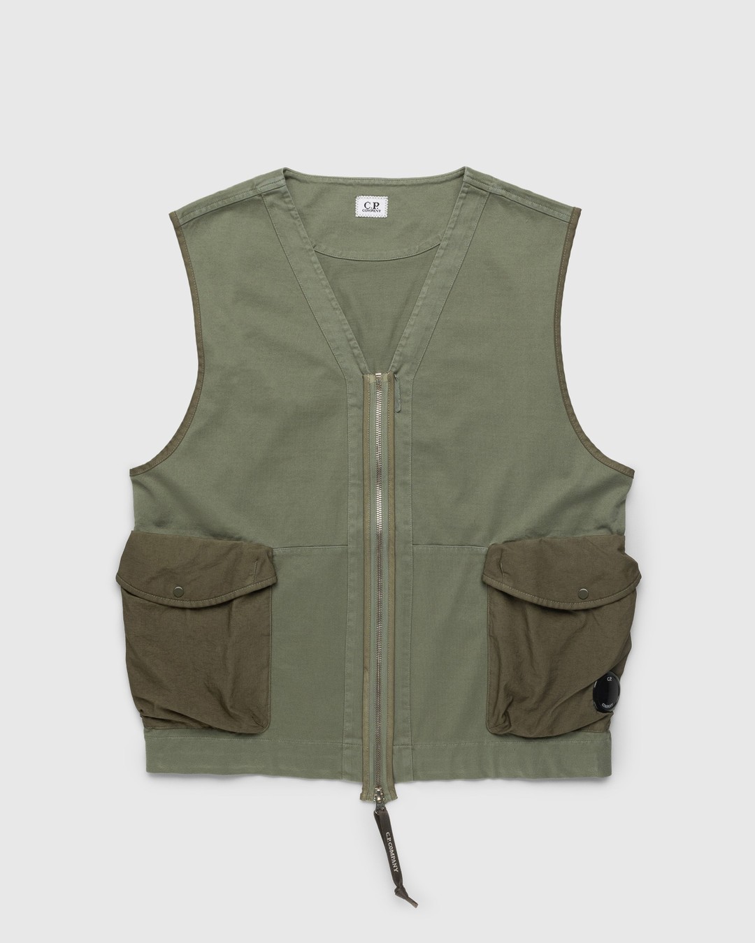 C.P. Company – Mercerized Heavy Jersey Mixed Zipped Vest Green - Outerwear - Green - Image 1
