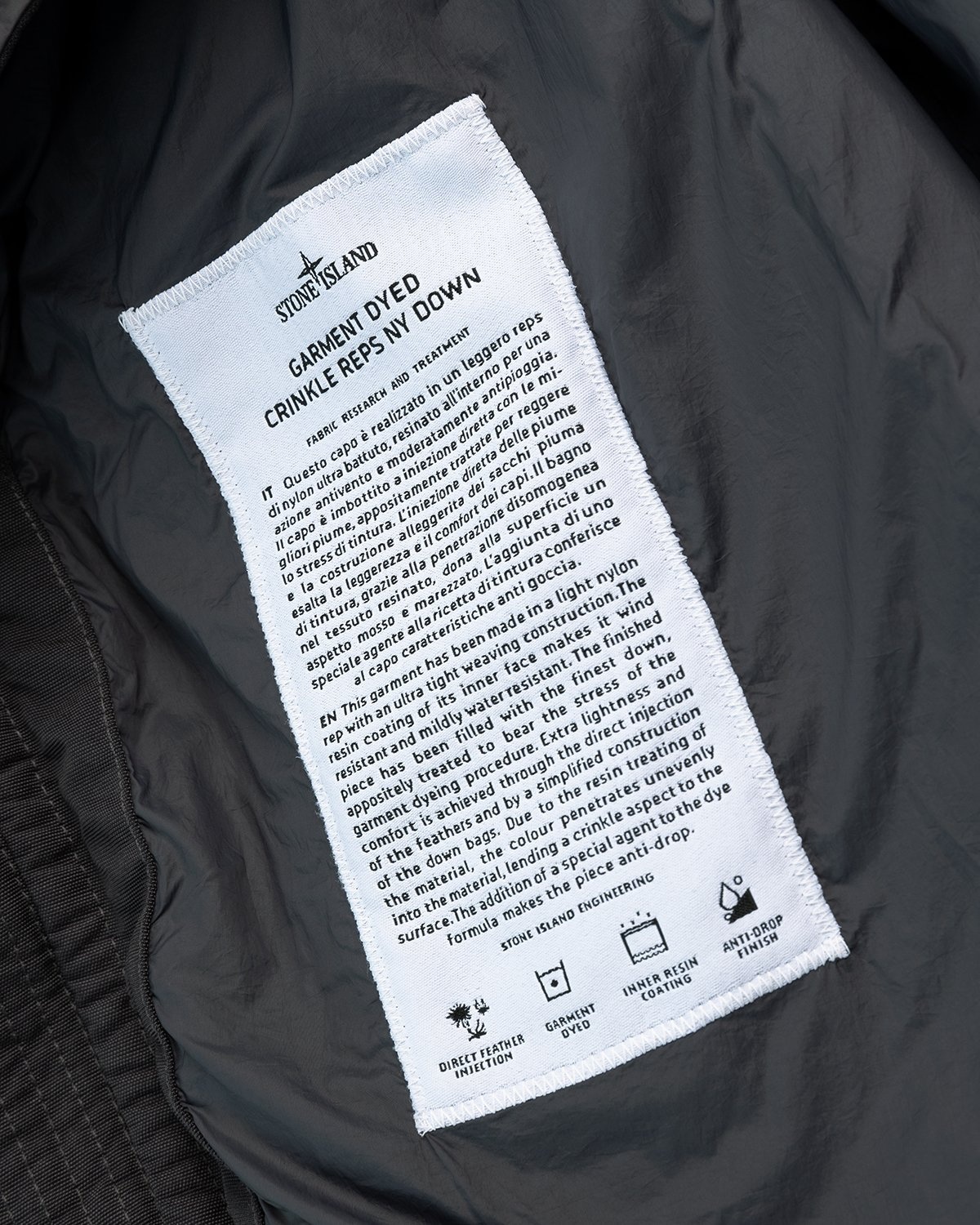 Stone Island – Real Down Jacket Charcoal - Outerwear - Black - Image 7