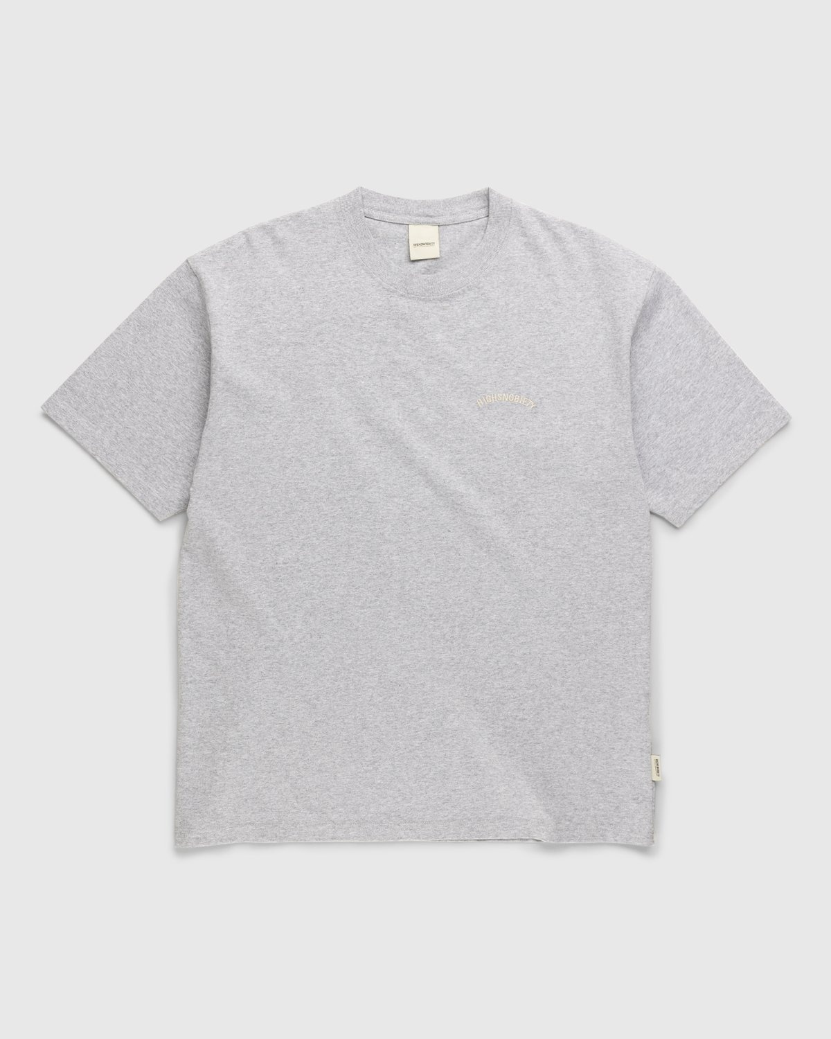 Highsnobiety – Heavy Logo Staples T-Shirt Heather Grey - Tops - Grey - Image 1