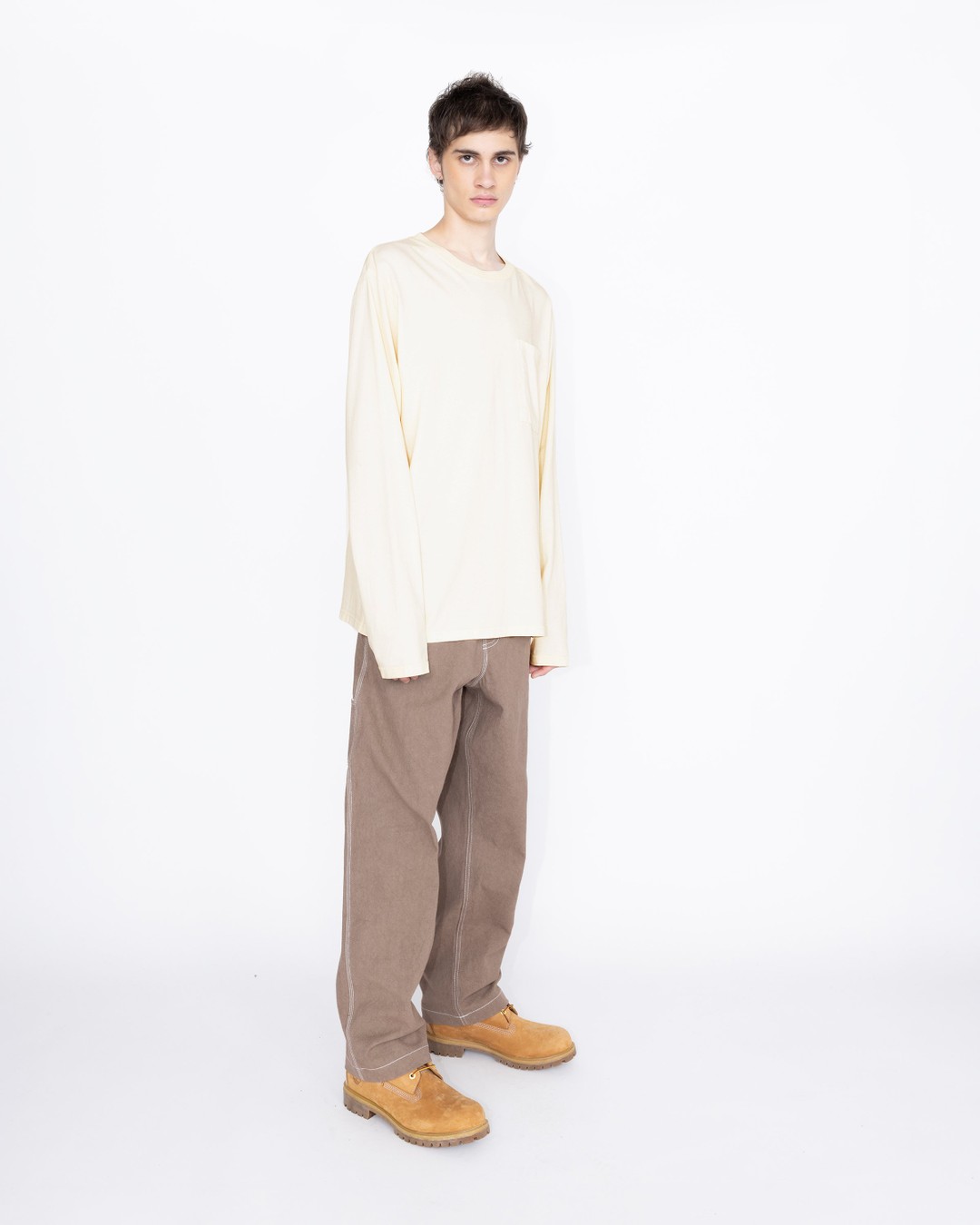 Highsnobiety HS05 – Pigment Dyed Boxy Long Sleeves Jersey Natural - Longsleeves - Beige - Image 4