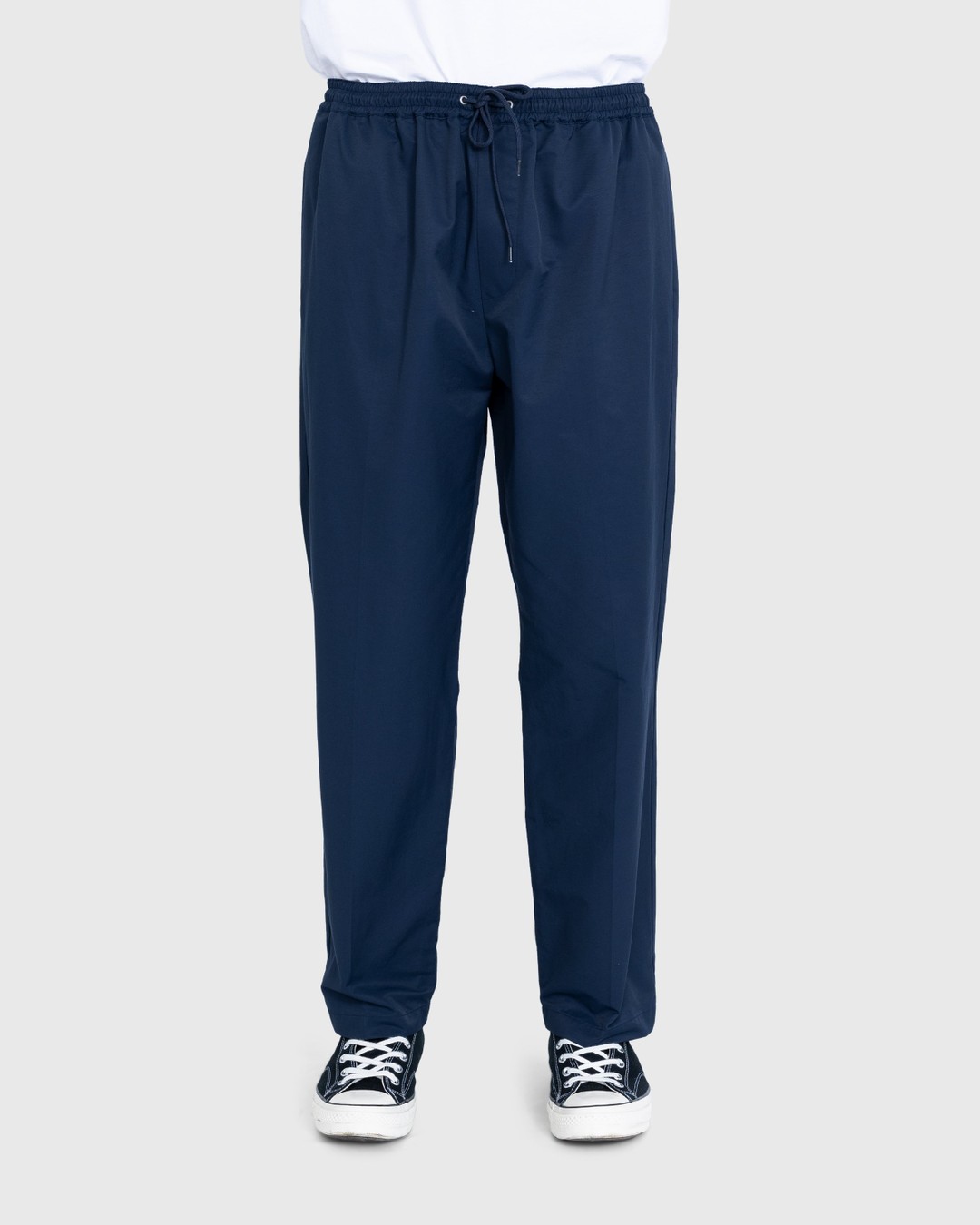 Highsnobiety – Cotton Nylon Elastic Pants Navy - Pants - Blue - Image 2