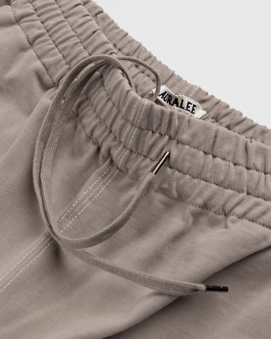 Auralee – High Density Cotton Jersey Shorts Grey Beige - Shorts - Beige - Image 4