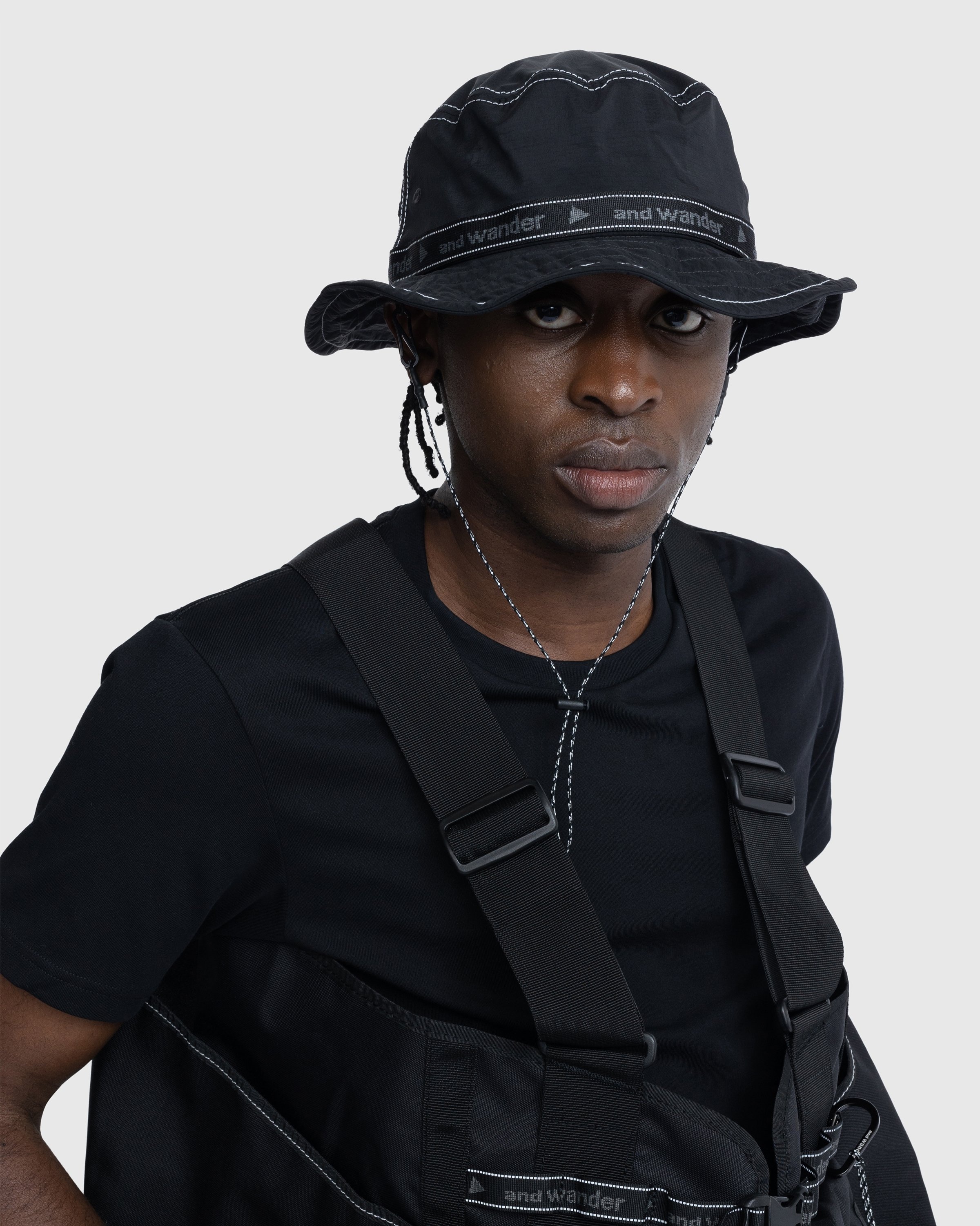And Wander – JQ Tape Hat Black - Hats - Black - Image 5