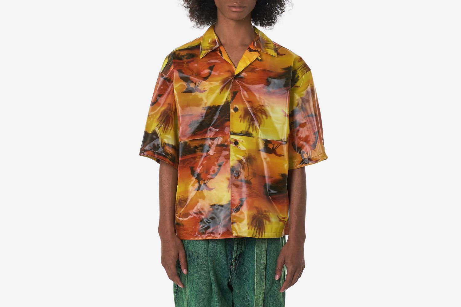 Lenticular Camp-Collar Shirt