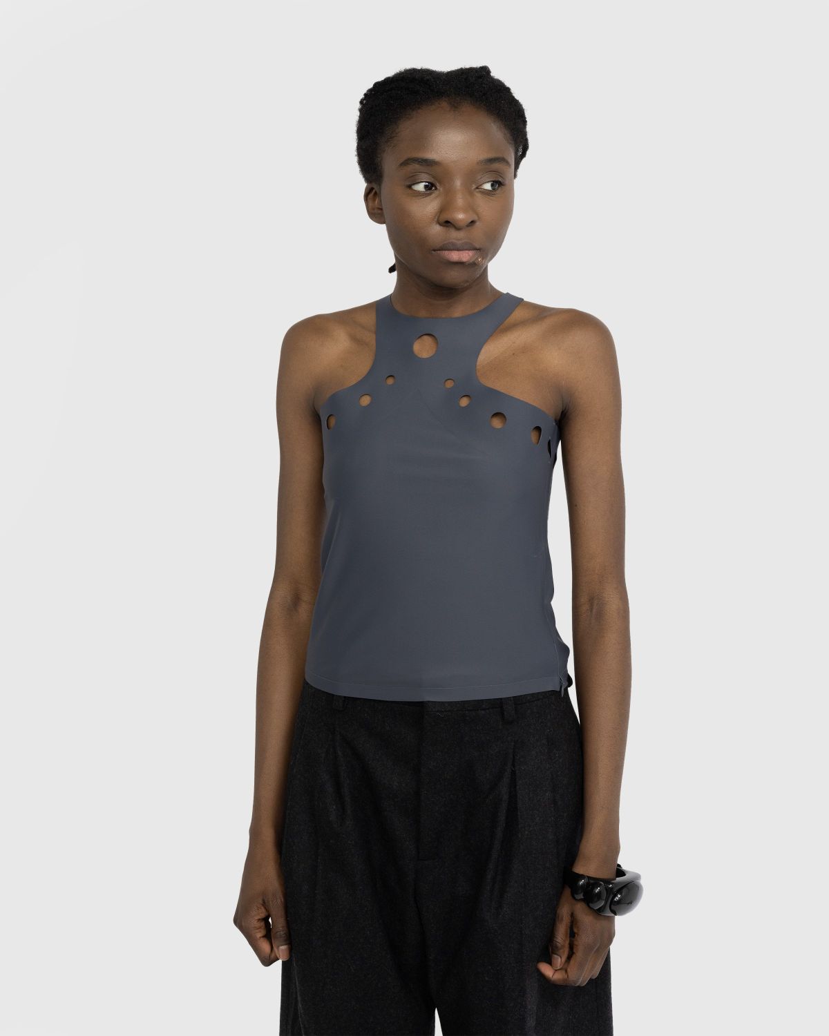 Jean Paul Gaultier – Perforated Details Tanktop - Men Tops - Grey - Image 6