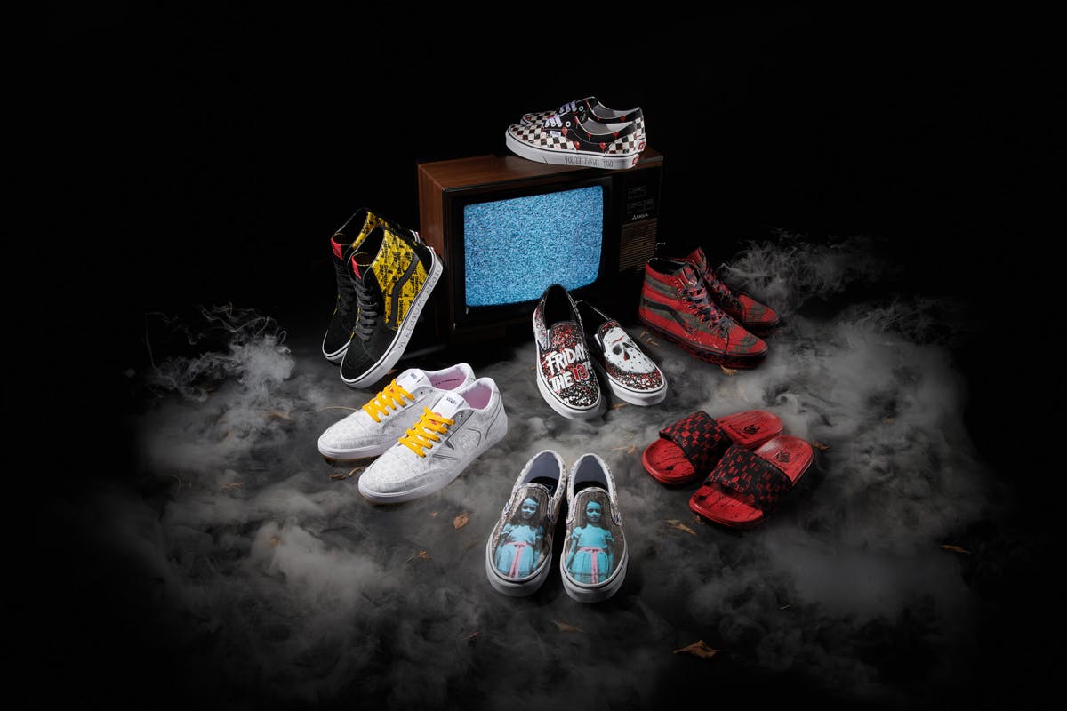 vans horror collection sneakers jason voorhees shining twins it pennywise freddy krueger release date info buy sk8 hi authentic slip on it lost boys