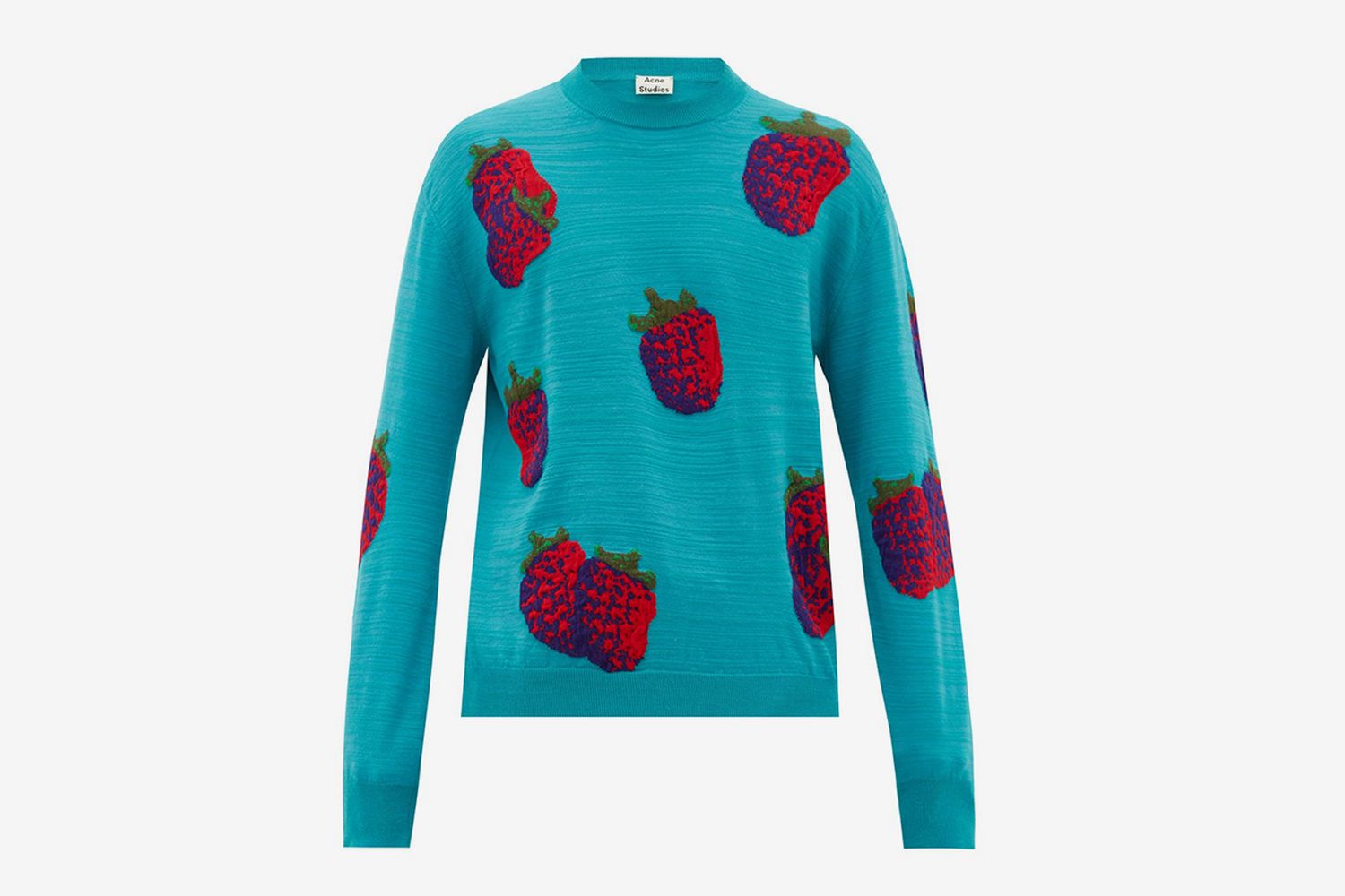 Koray Intarsia-Raspberry Wool-Blend Sweater