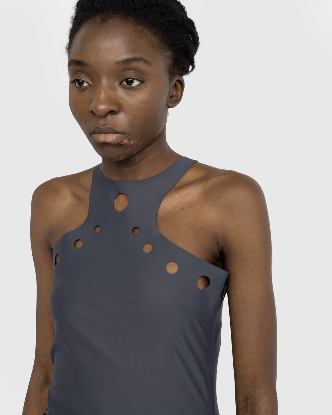 Jean Paul Gaultier – Perforated Details Tanktop - Men Tops - Grey - Image 4
