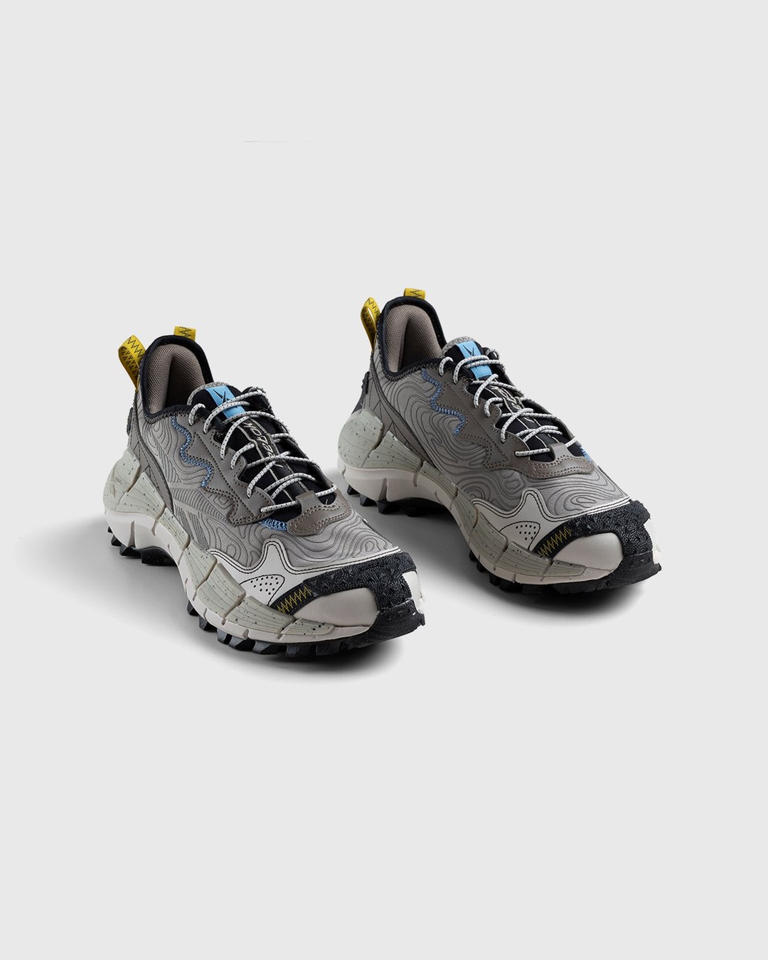 Reebok – Zig Kinetica II Edge Boulder Grey / Essential Blue / Sulfur Green - Low Top Sneakers - Grey - Image 3