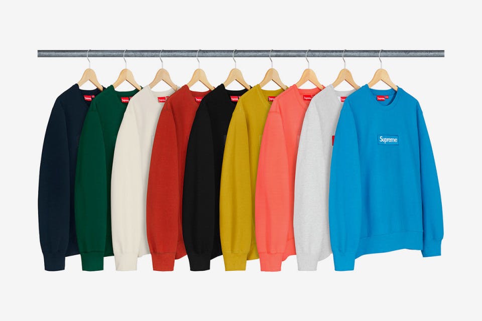 43％割引グレイ系,L人気ブランドを Supreme boxlogo crew スウェット トップスグレイ系L-K-OHANA.NET