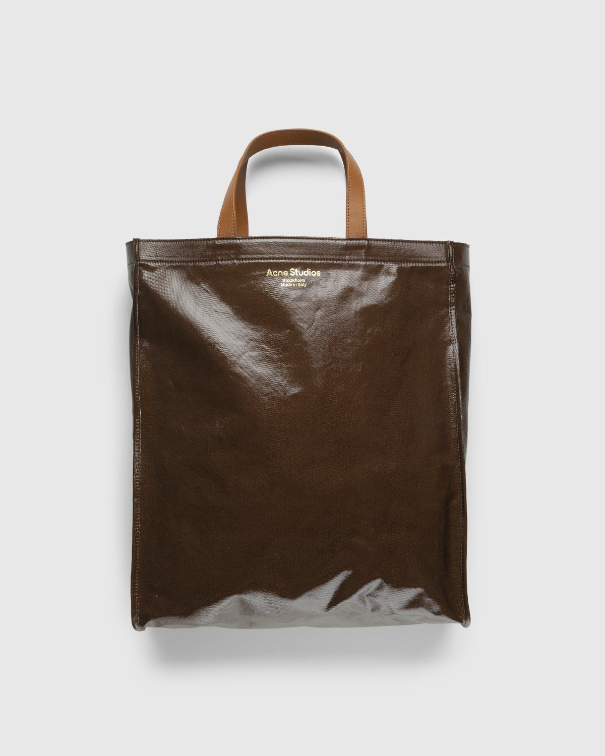 Acne Studios – Shiny Tote Bag Brown - Bags - Brown - Image 1