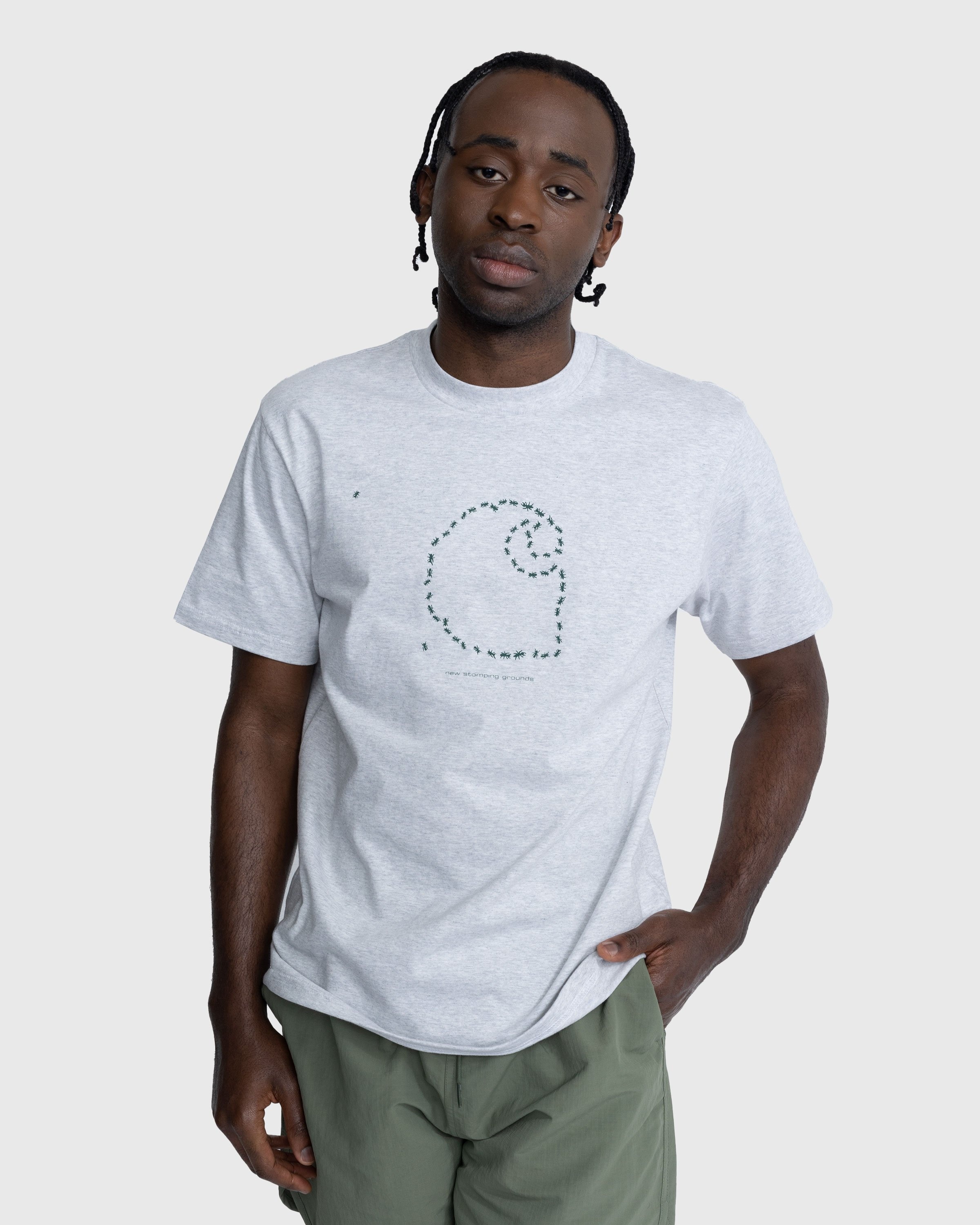 Carhartt WIP – Stomping Grounds T-Shirt Ash Heather/Dollar Green - Tops - Black - Image 5