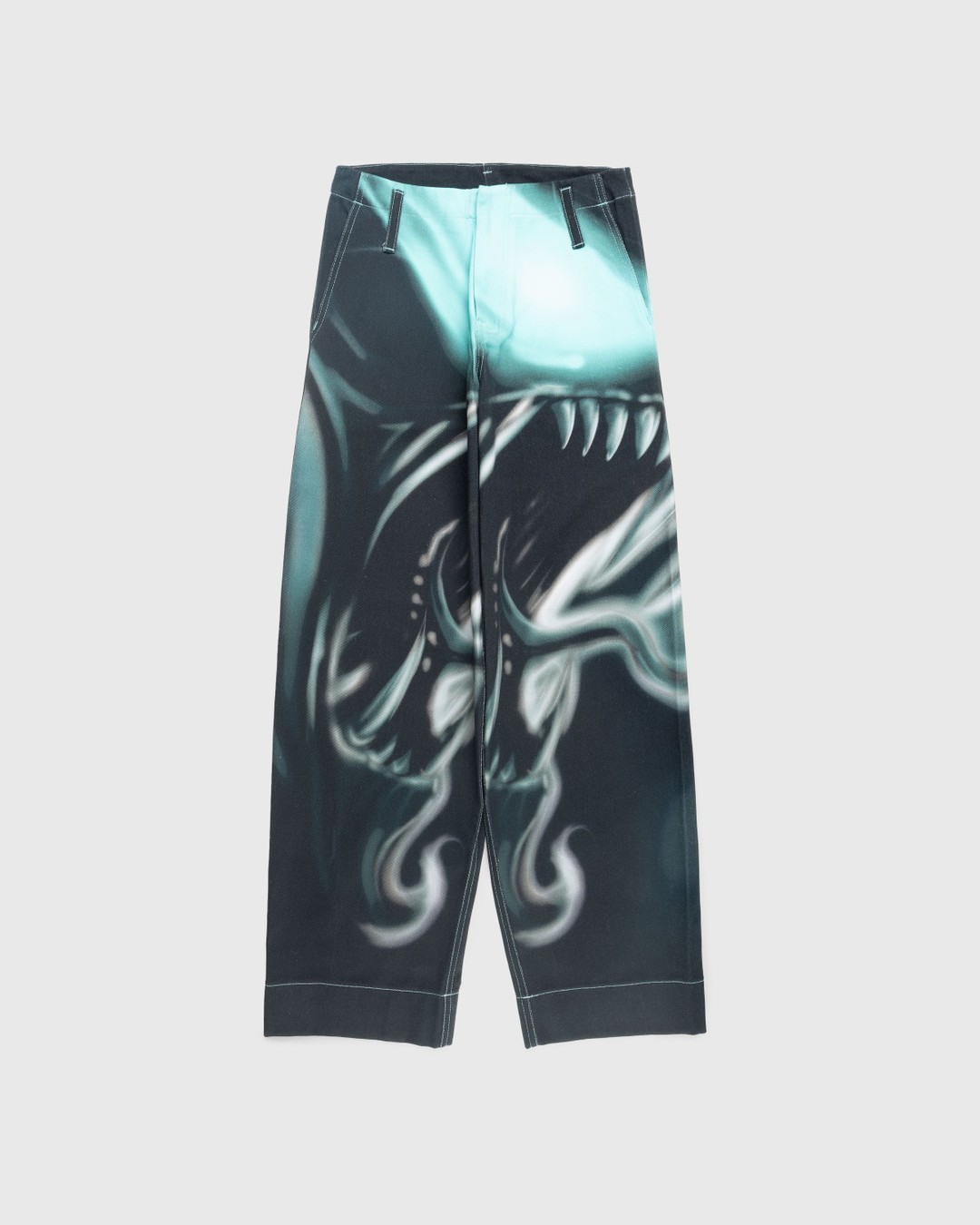 Gerrit Jacob – Printed Jeans Teal/Aqua - Pants - Green - Image 1