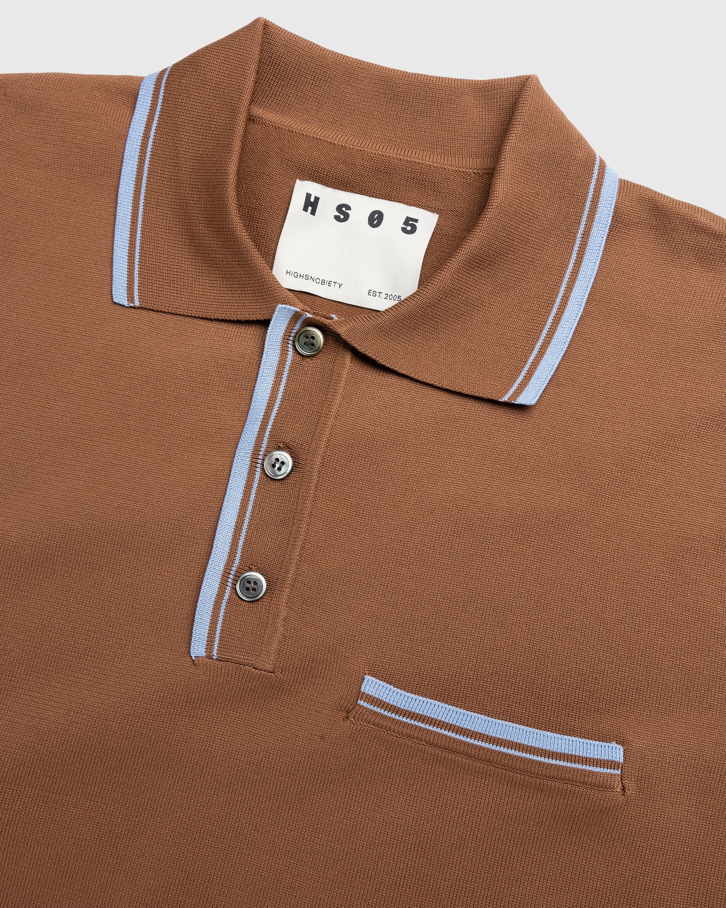 Highsnobiety HS05 – Long Sleeves Knit Polo Brown - Longsleeves - Brown - Image 6
