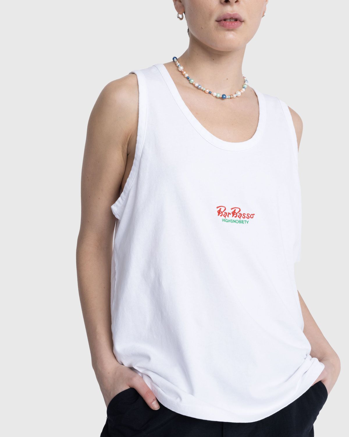 Highsnobiety x Bar Basso – Logo Tank Top White - Men Tops - White - Image 5