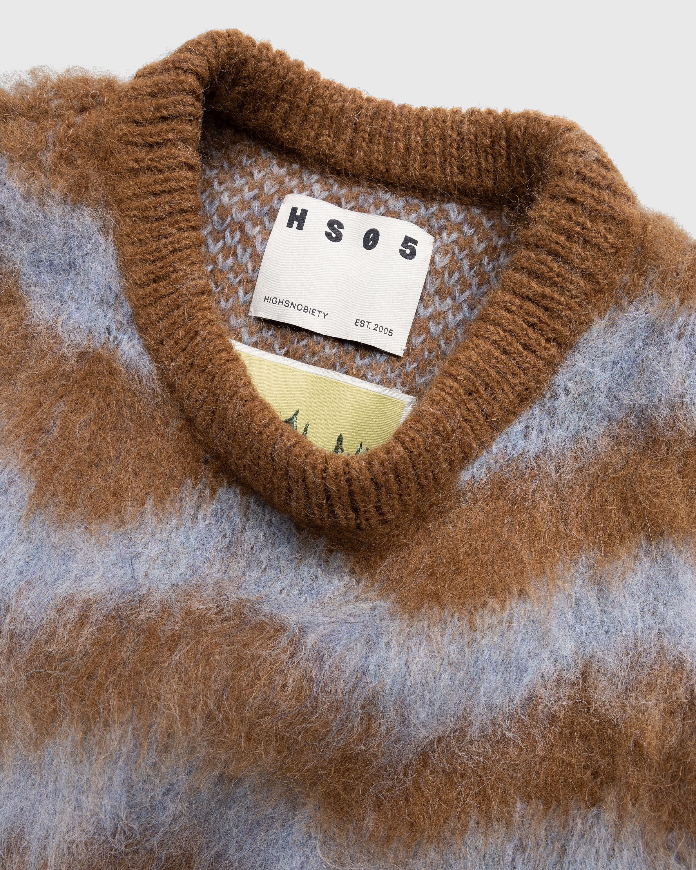 Highsnobiety HS05 – Alpaca Fuzzy Wave Sweater Vest Light Blue/Brown - Knitwear - Multi - Image 6