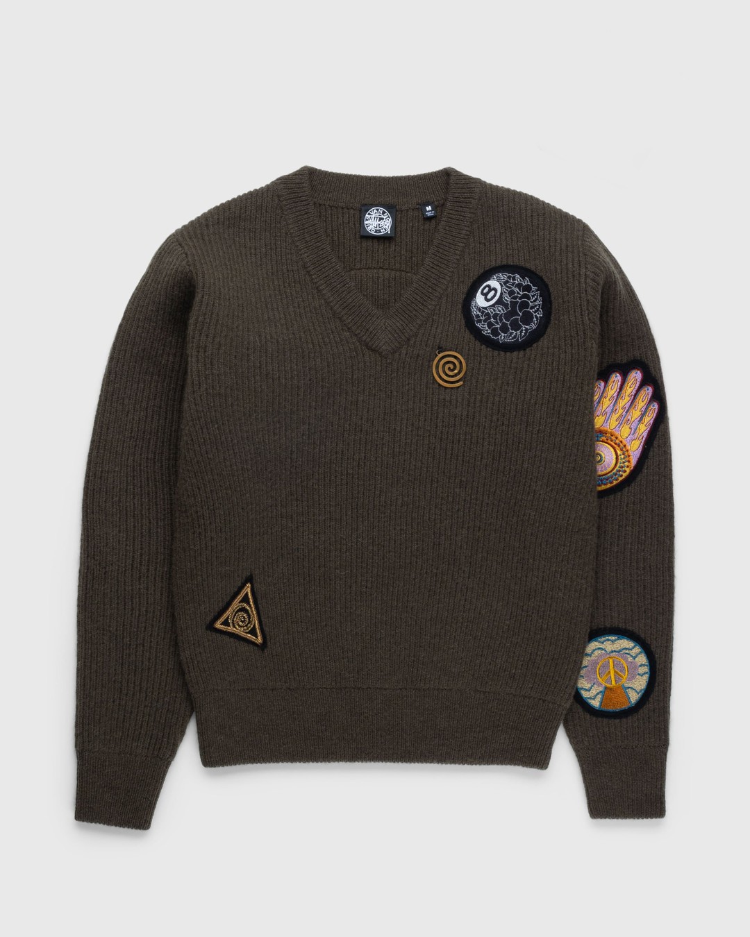 Stüssy x Dries van Noten – Badge Sweater - Knitwear - Brown - Image 1