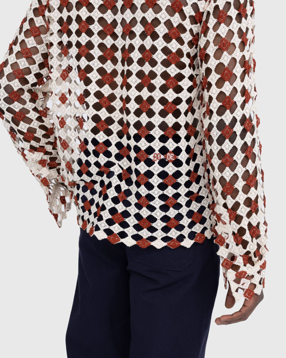 Bode – Diamond Lace Long-Sleeve Shirt Beige - Shirts - Beige - Image 6