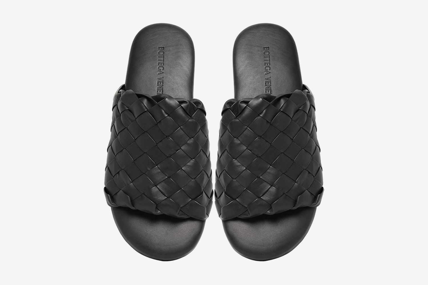Intrecciato Leather Slide Sandals