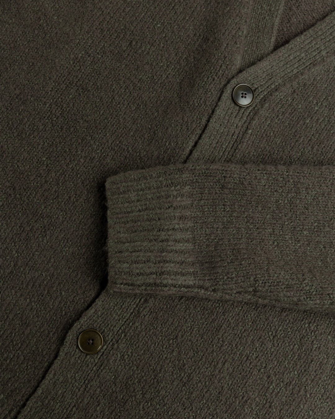 Acne Studios – Wool Blend V-Neck Cardigan Sweater Forest Green - Knitwear - Grey - Image 5