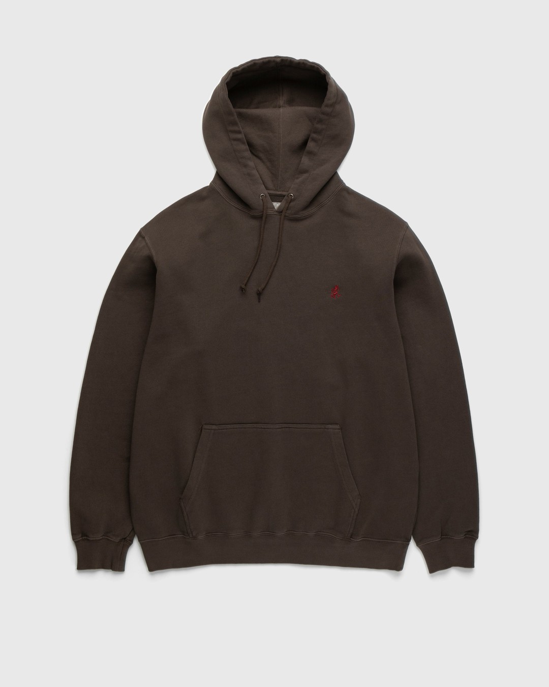 Gramicci – One Point Hooded Sweatshirt Brown Pigment - Sweats - Brown - Image 1
