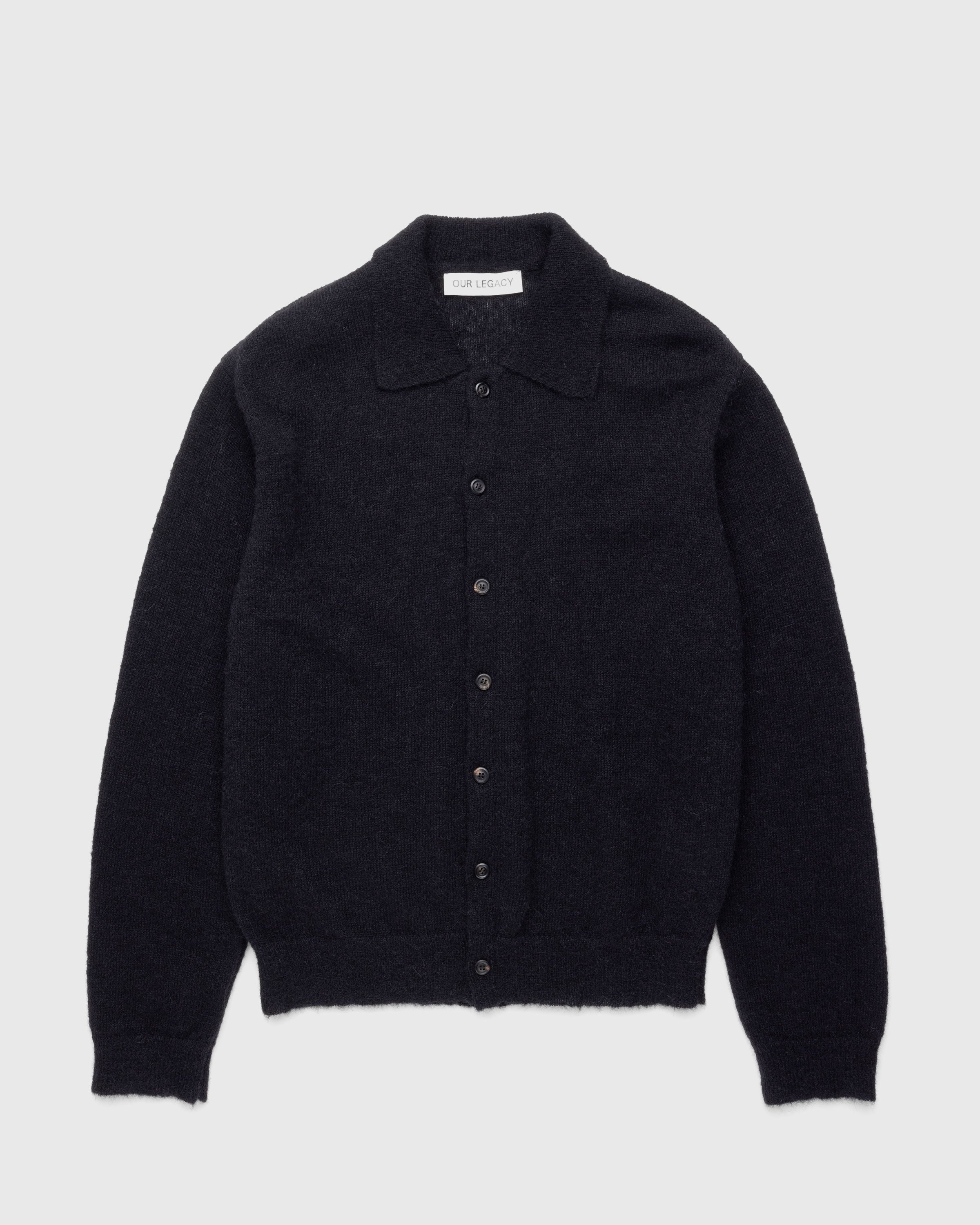 Our Legacy – Evening Polo Black Fuzzy Alpaca - Knitwear - Black - Image 1