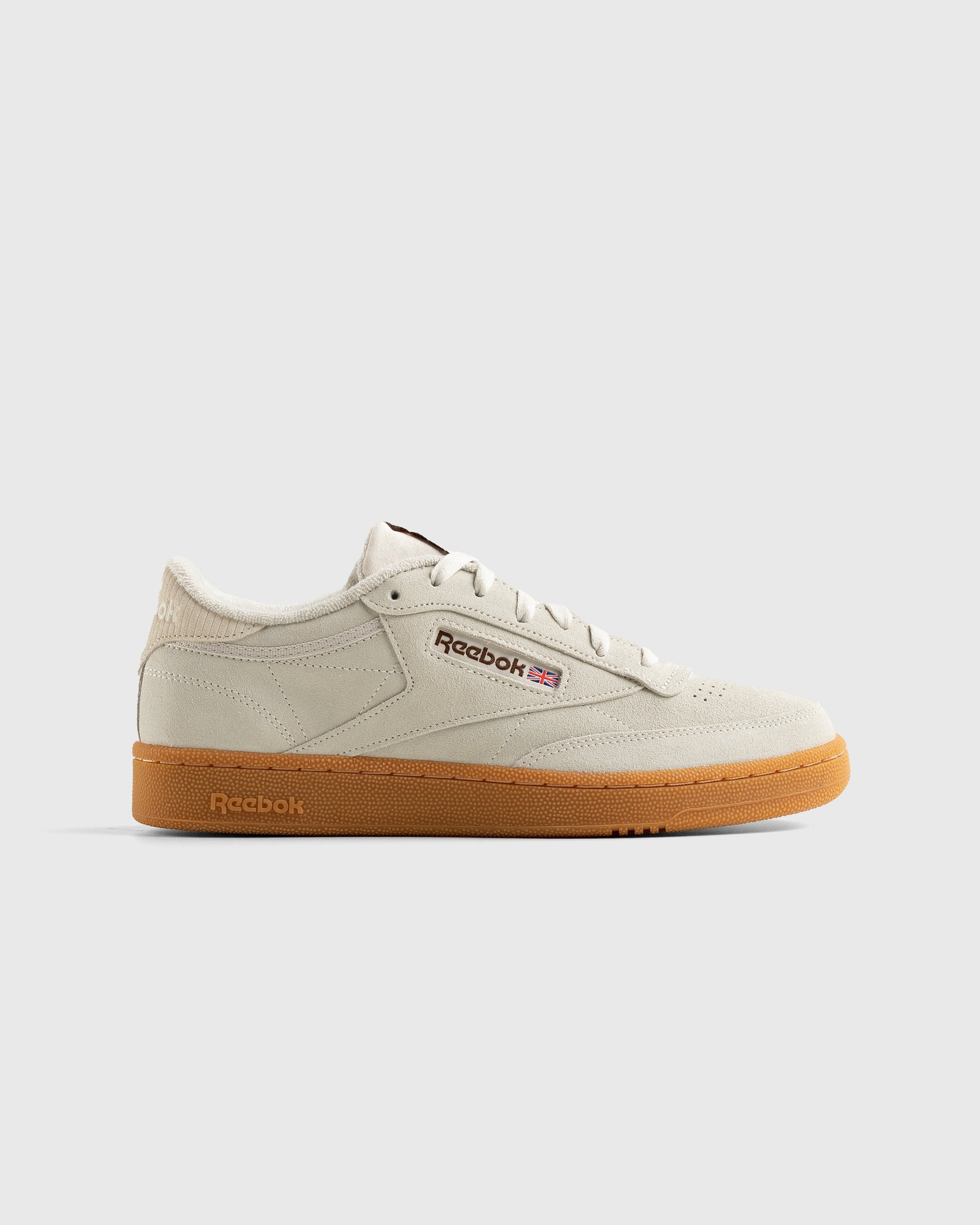 Reebok club c trainers in beige and gum hotsell