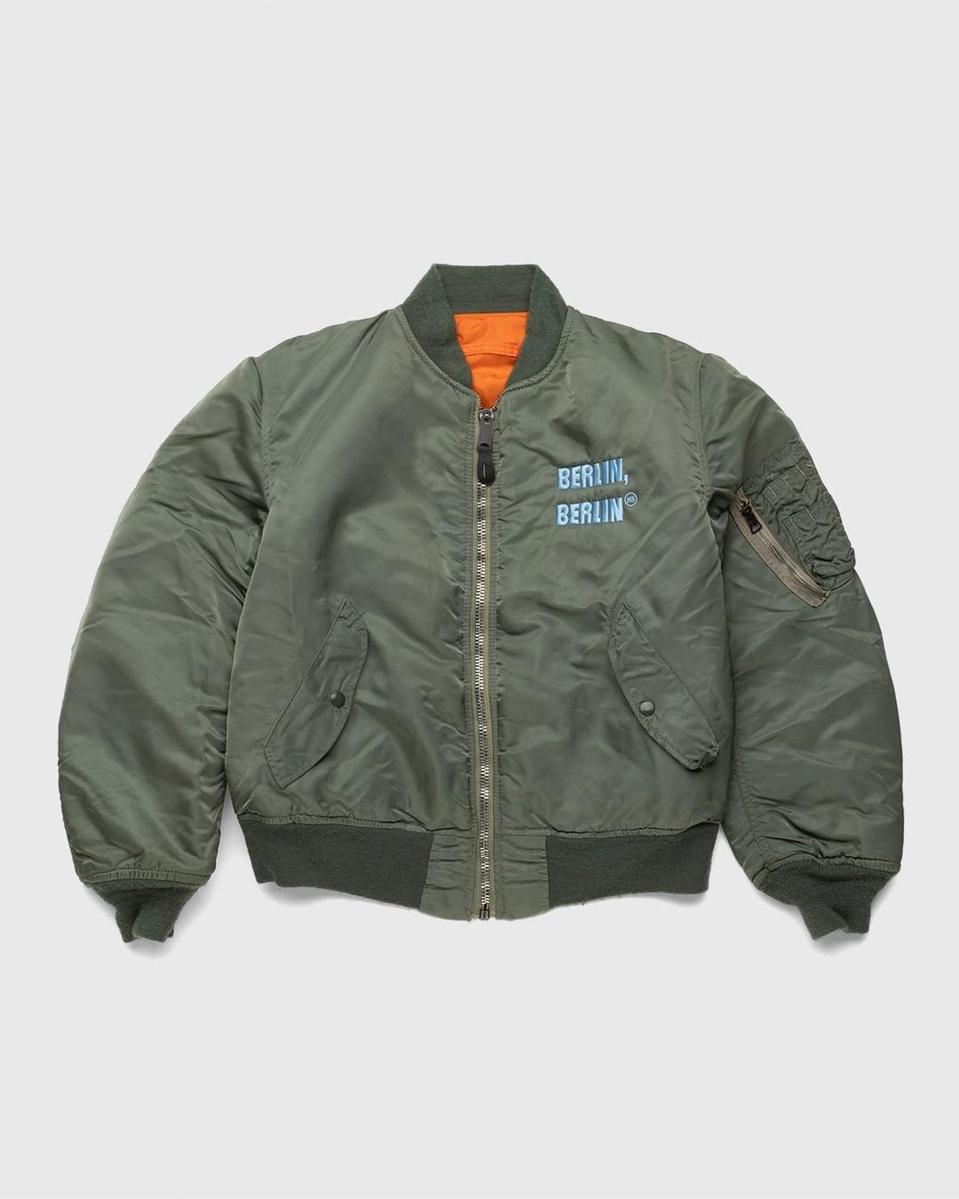 Highsnobiety – Berlin Berlin Embroidered Vintage MA-1 Green - Bomber Jackets - Green - Image 2