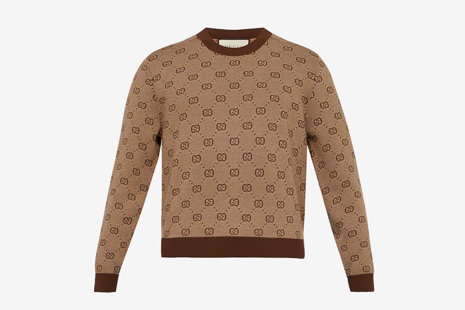 Jacquard Cropped Wool Blend Sweater