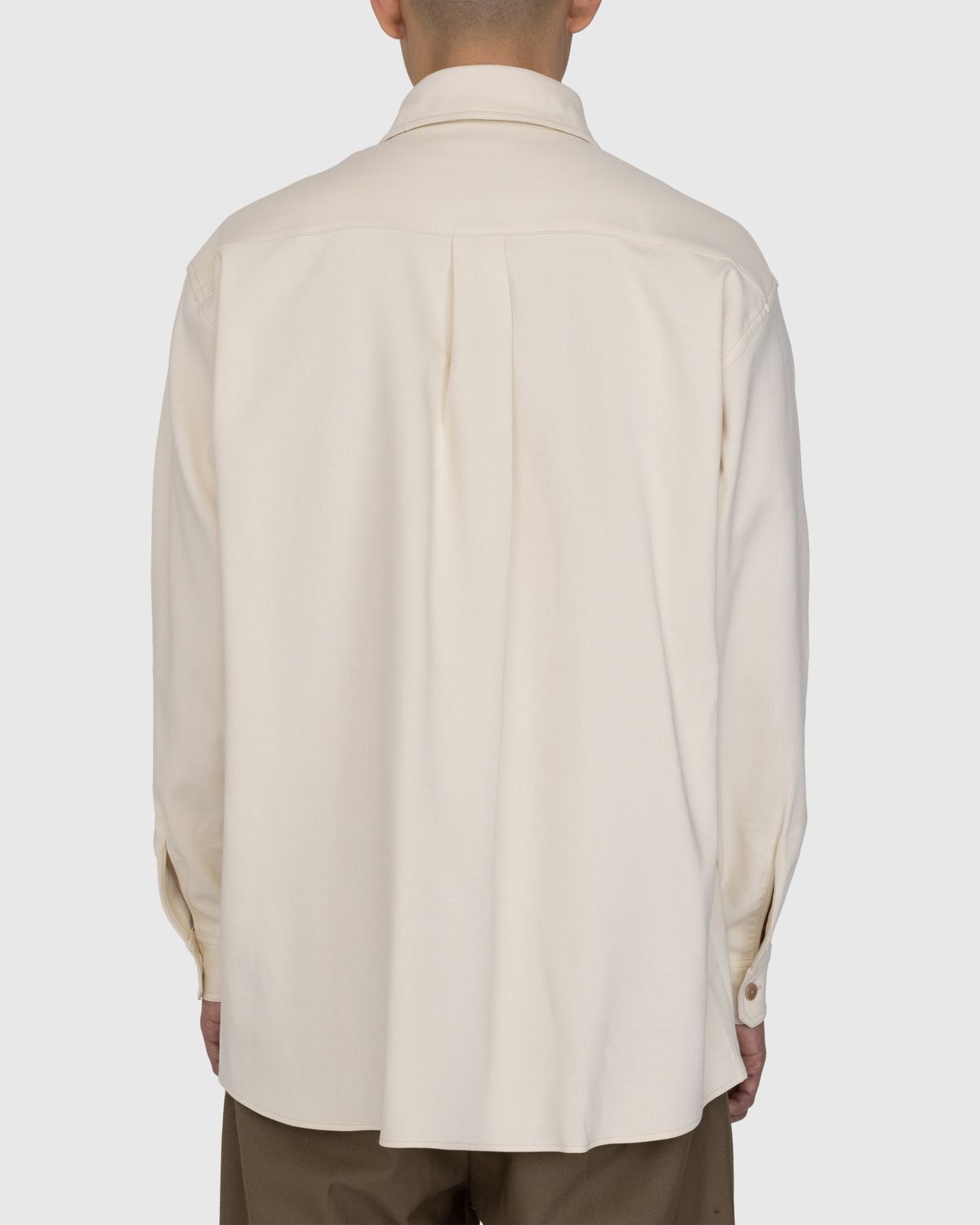 Lemaire – Wool Blend Shirt Beige - Longsleeve Shirts - Beige - Image 4