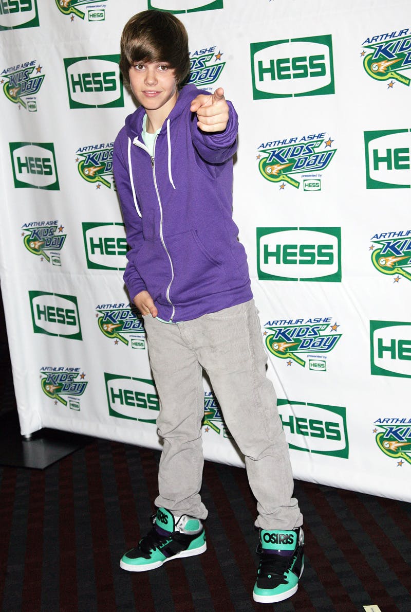 Justin Bieber arrives at Arthur Ashe Kids Day at the USTA Billie Jean King National Tennis Center in Flushing, New York on August 29, 2009.       UPI /Laura Cavanaugh