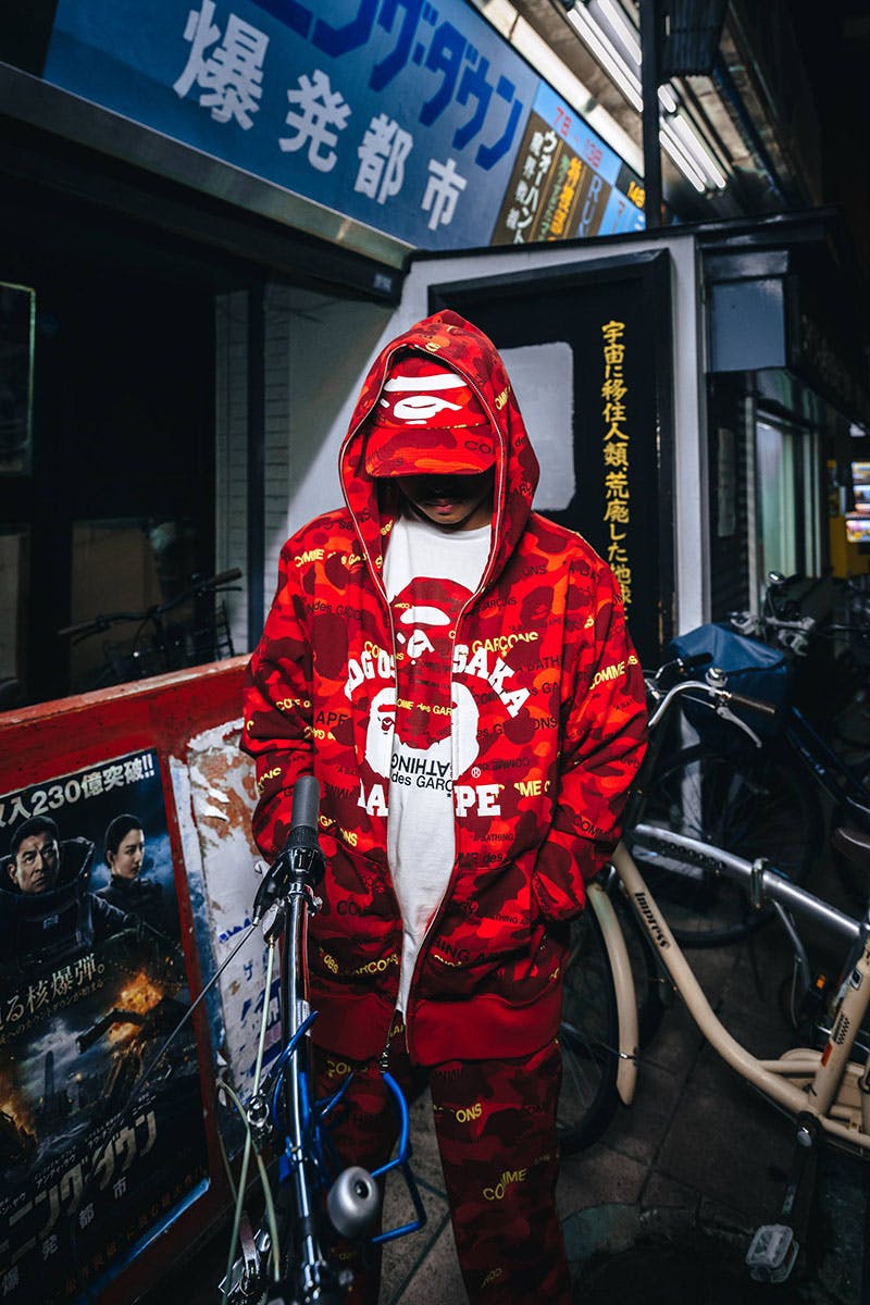 COMME des GARÇONS & BAPE Drop FW22 Clothing, BAPESTA Shoes