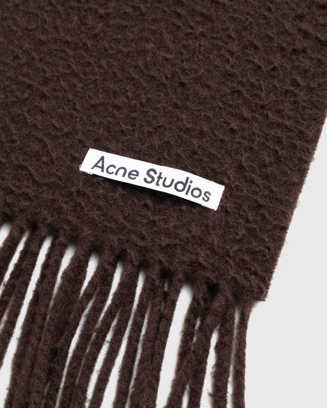 Acne Studios – Wool Fringe Scarf Chocolate Brown - Scarves - Brown - Image 4