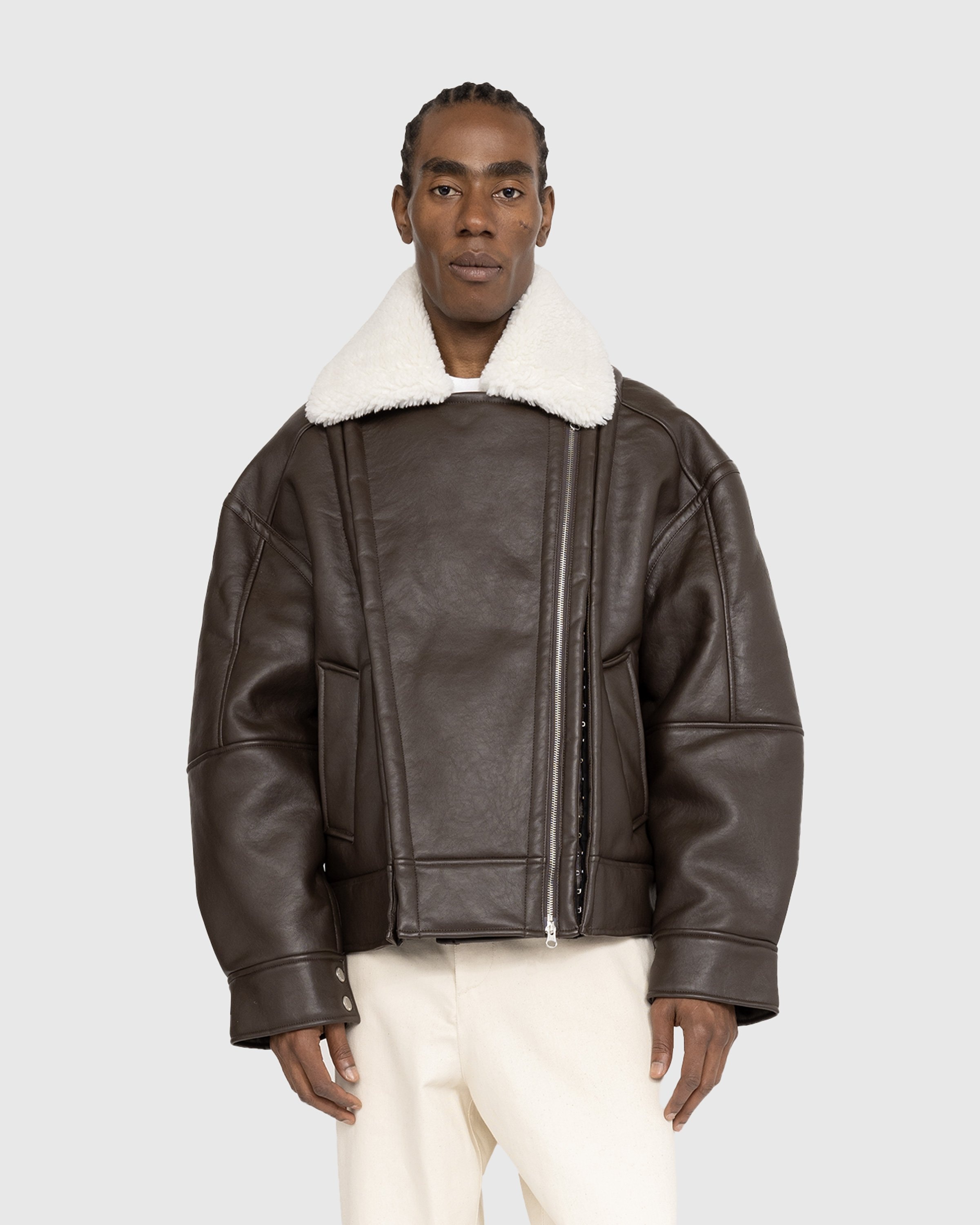 Off white shearling jacket discount