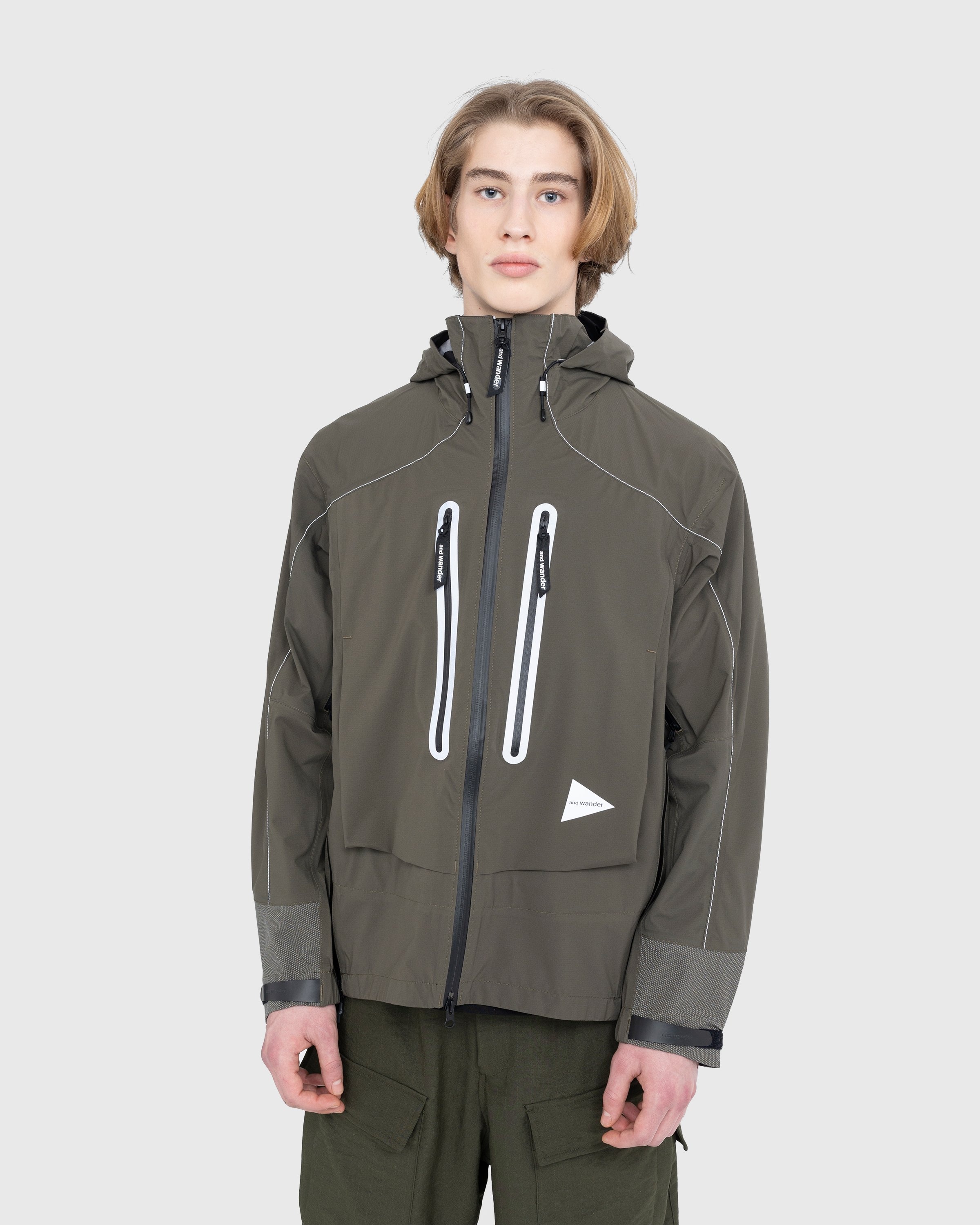 And Wander – Pertex Shield Rain Jacket Khaki | Highsnobiety Shop