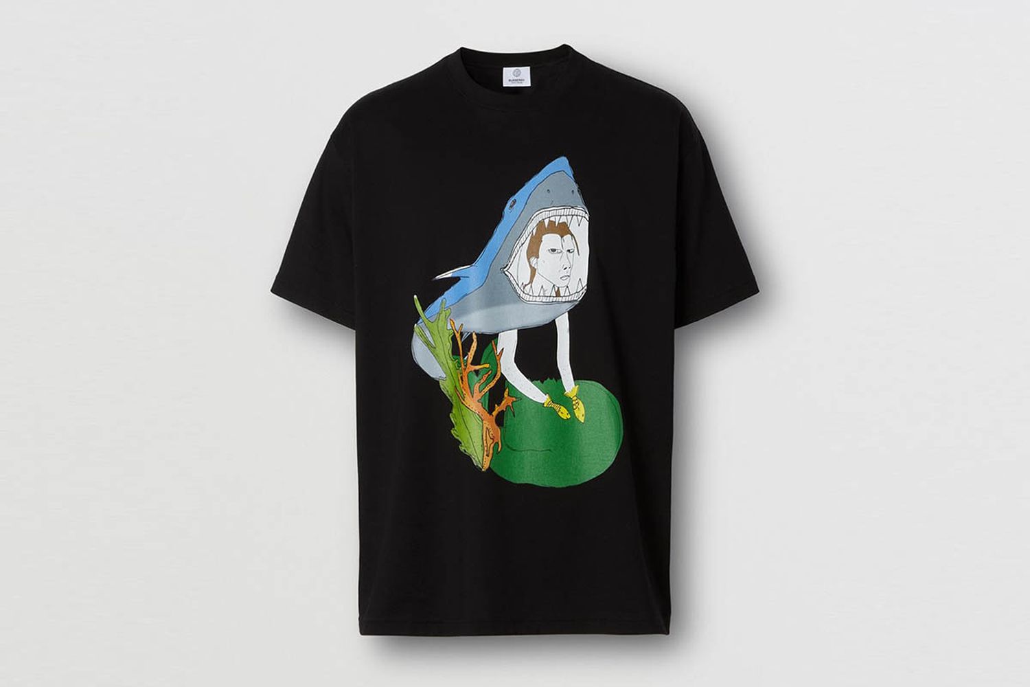 Marine Sketch Print Cotton Oversized T-shirt