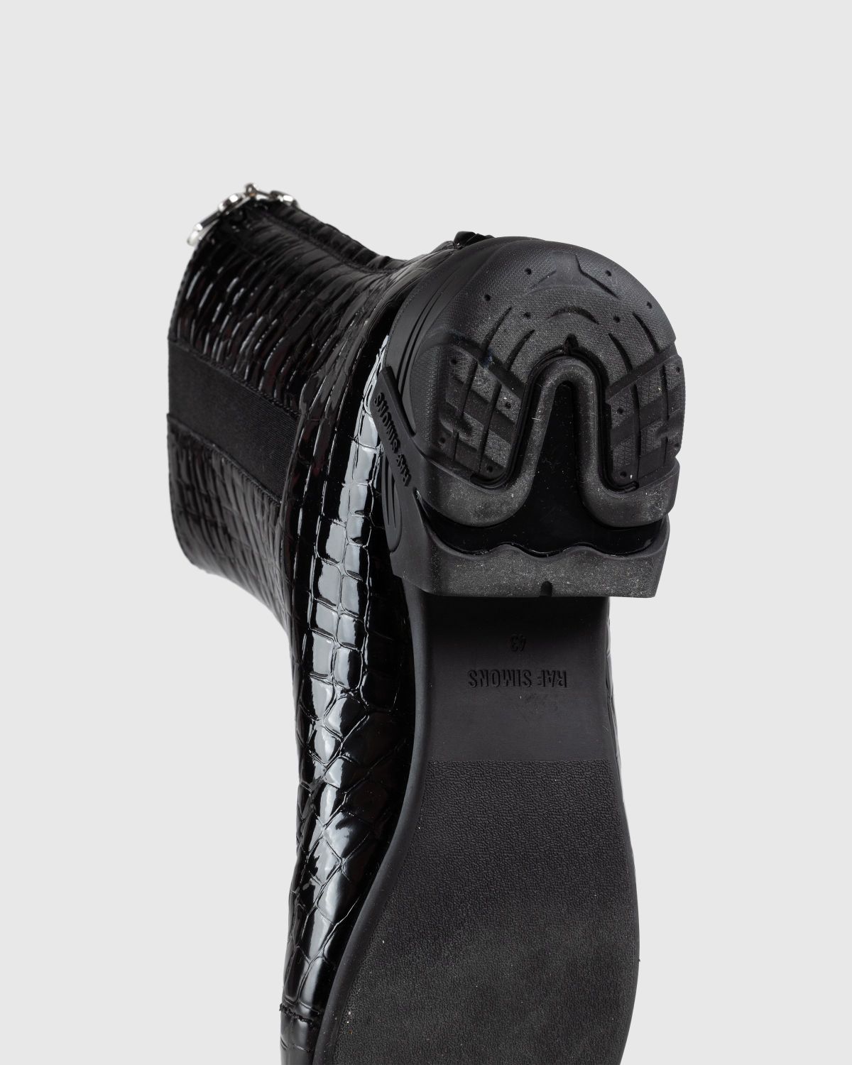 Raf Simons – Solaris High Leather Boot Black Croc - Boots - Black - Image 6