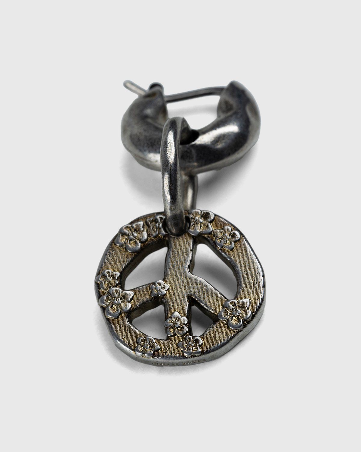 Acne Studios – Peace Sign Earring Antique Silver - Jewelry - Silver - Image 1