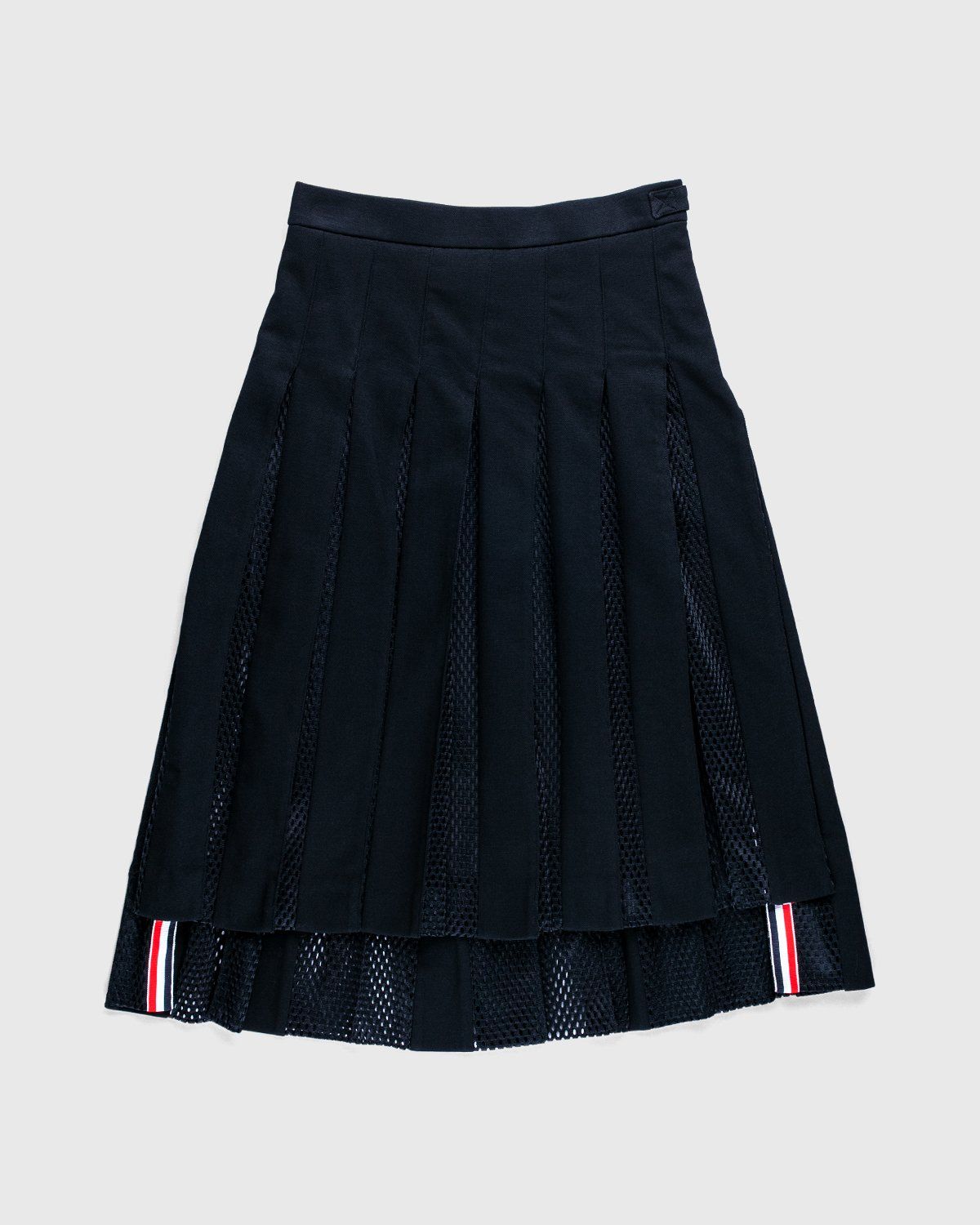 Thom Browne x Highsnobiety – Men's Pleated Mesh Skirt Black - Midi - Black - Image 1