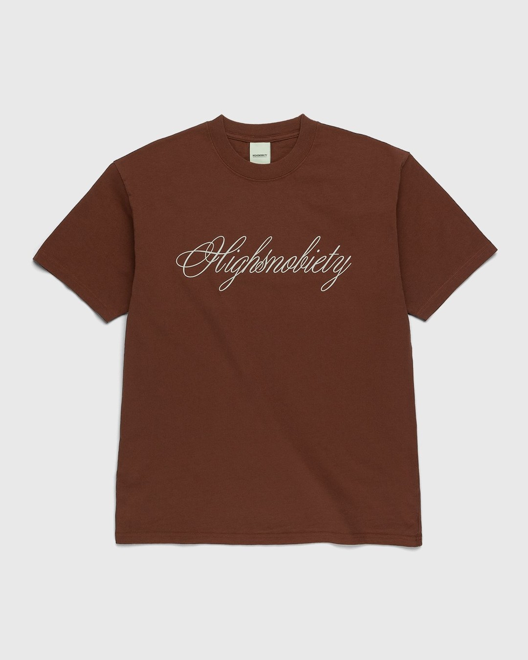 Highsnobiety – Script Logo T-Shirt Brown - T-Shirts - Brown - Image 1