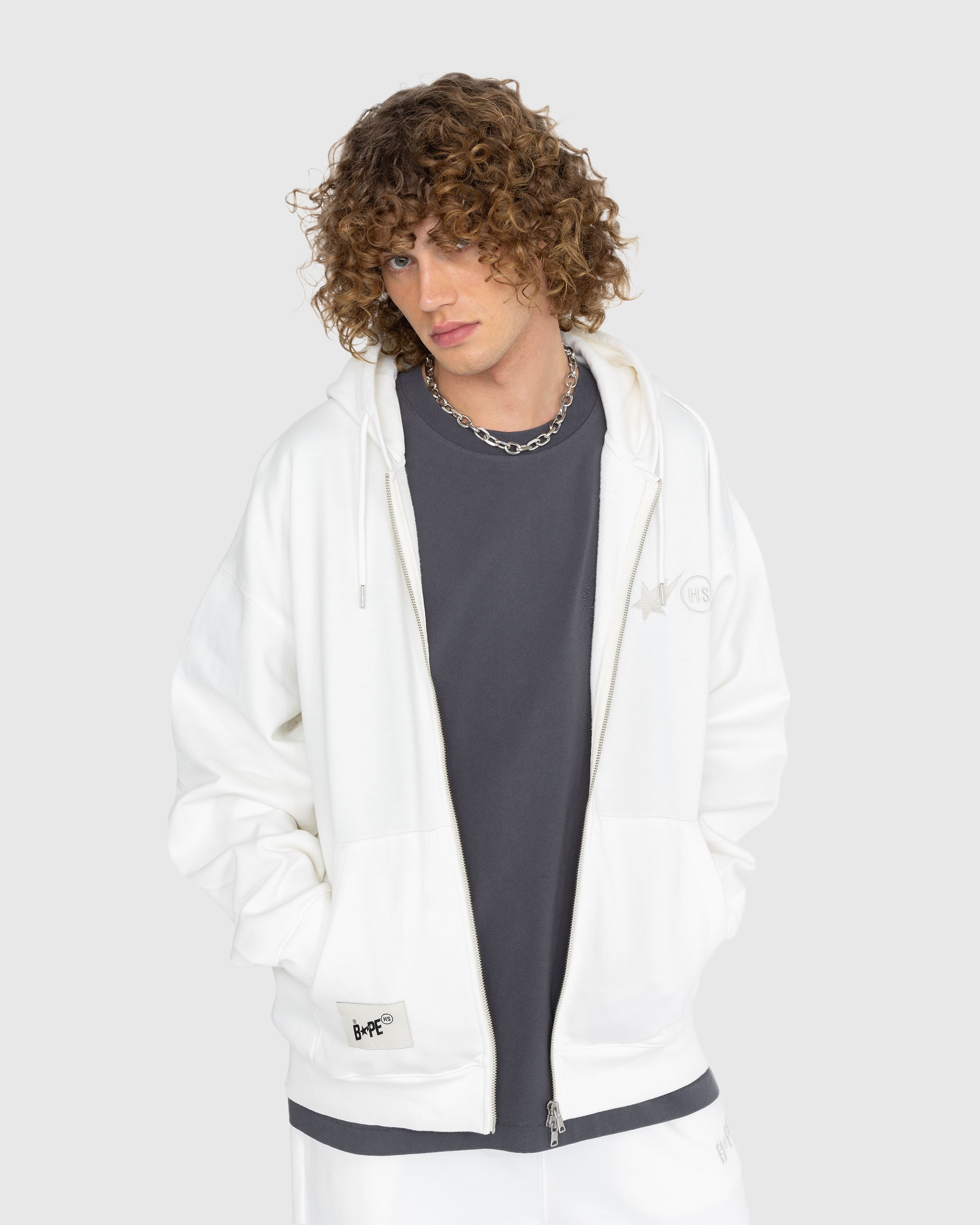 BAPE x Highsnobiety – Heavy Washed Zip Hoodie Ivory - Sweats - Beige - Image 2