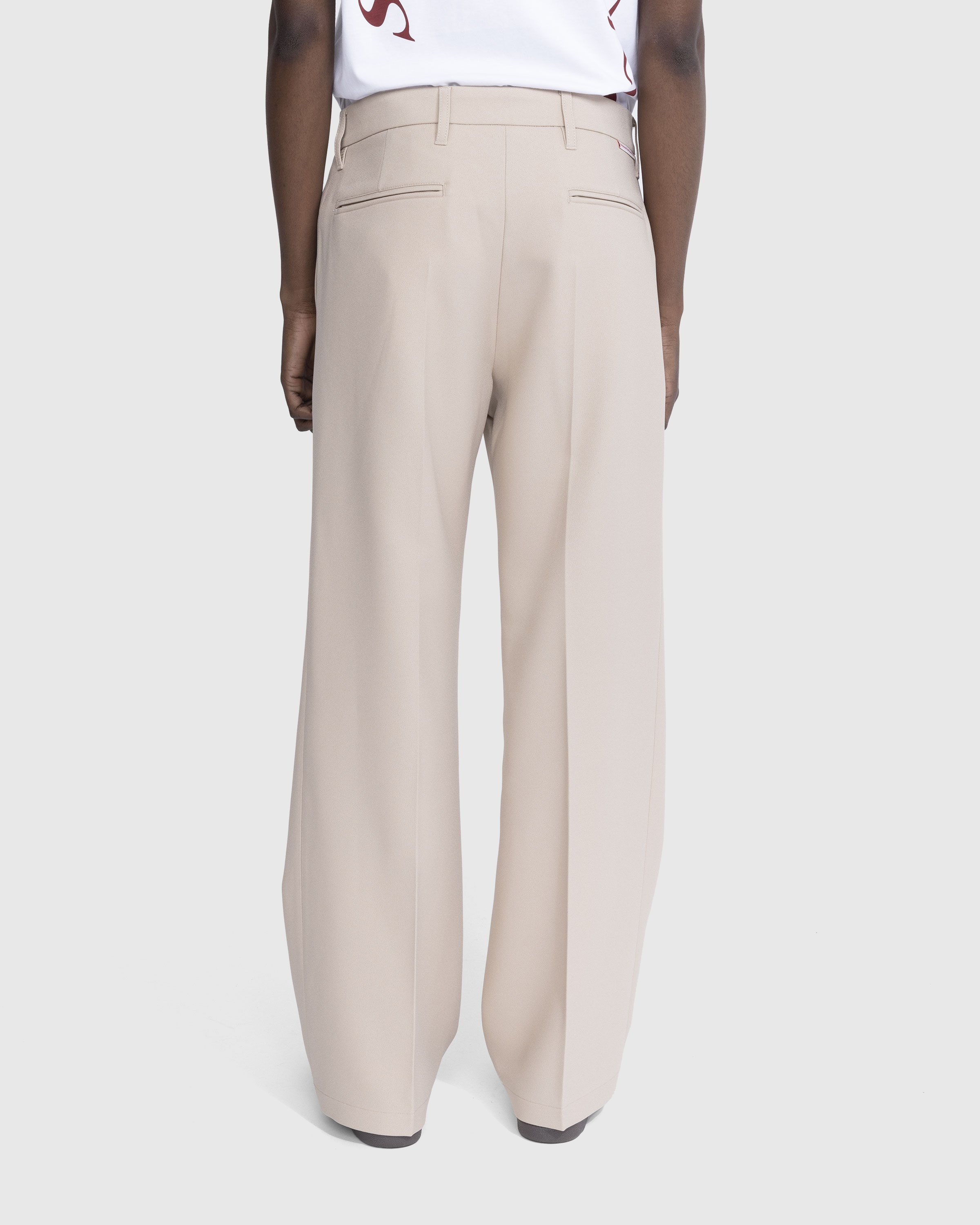 Beige High Rise Carrot Fit Pants with Belt Detail Online Shopping